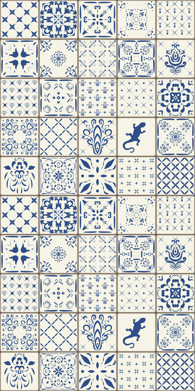 Duschrückwand - Klassische Azulejo Keramikfliesen Design