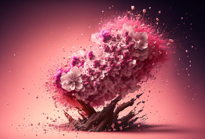 Duschrückwand - Kreative Kirschblütenblütenexplosion 3