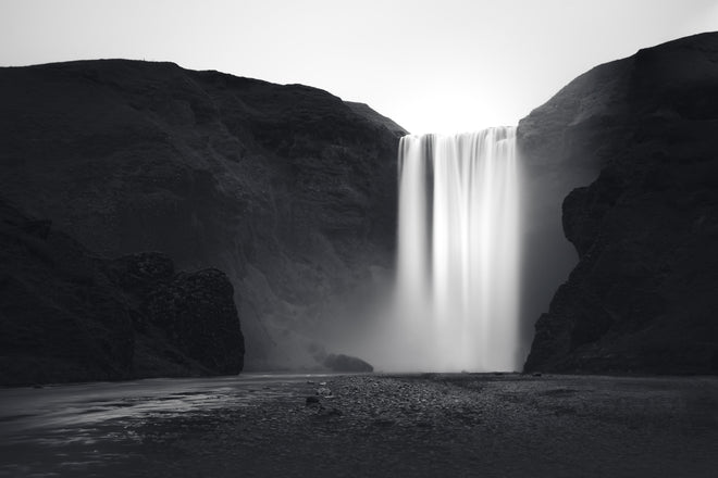Duschrückwand - Kunstfotografie - Skogafoss Wasserfall, Island