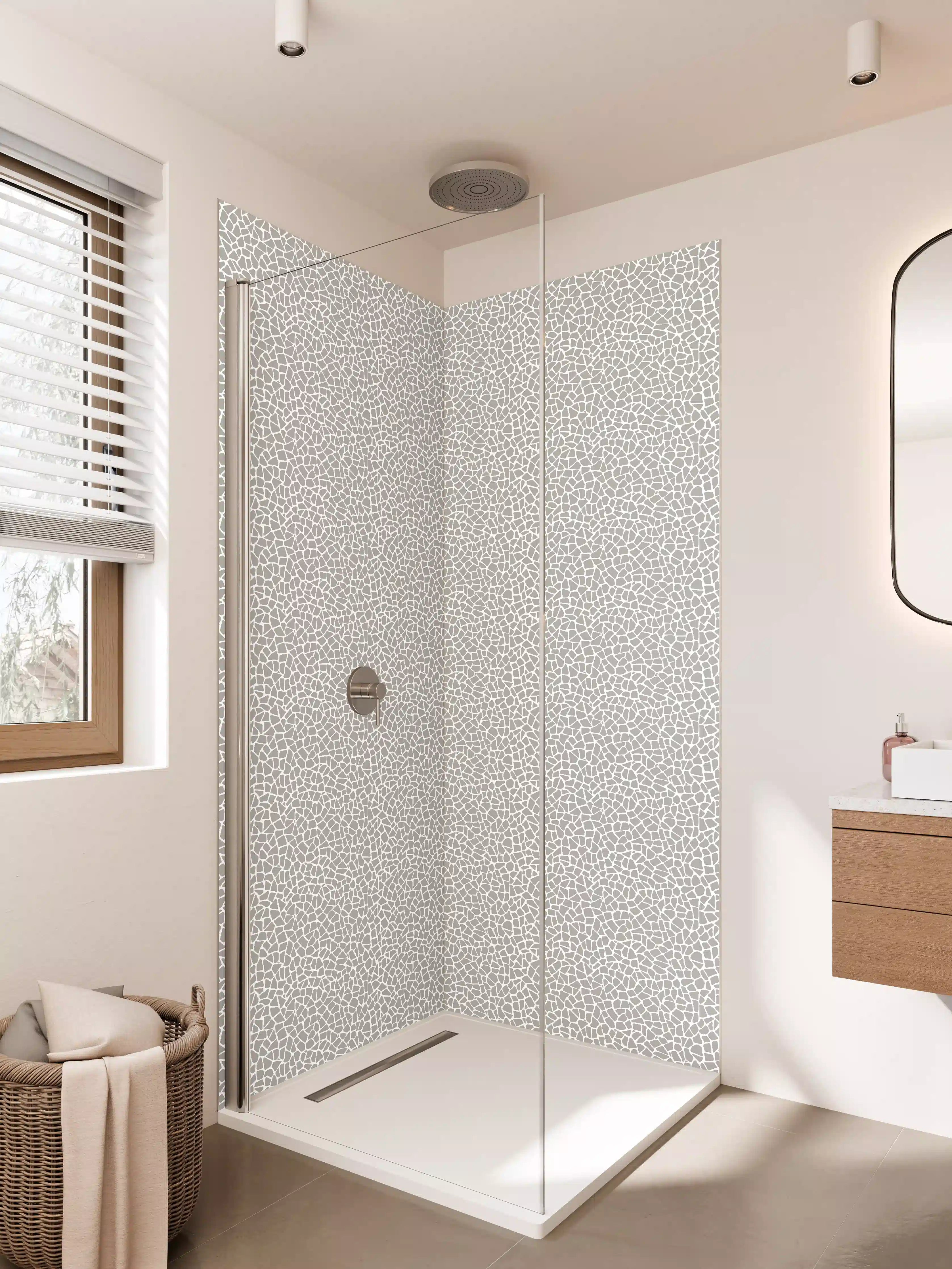 Duschrückwand - Luxus-Wei-Grau-Marmor-Textur