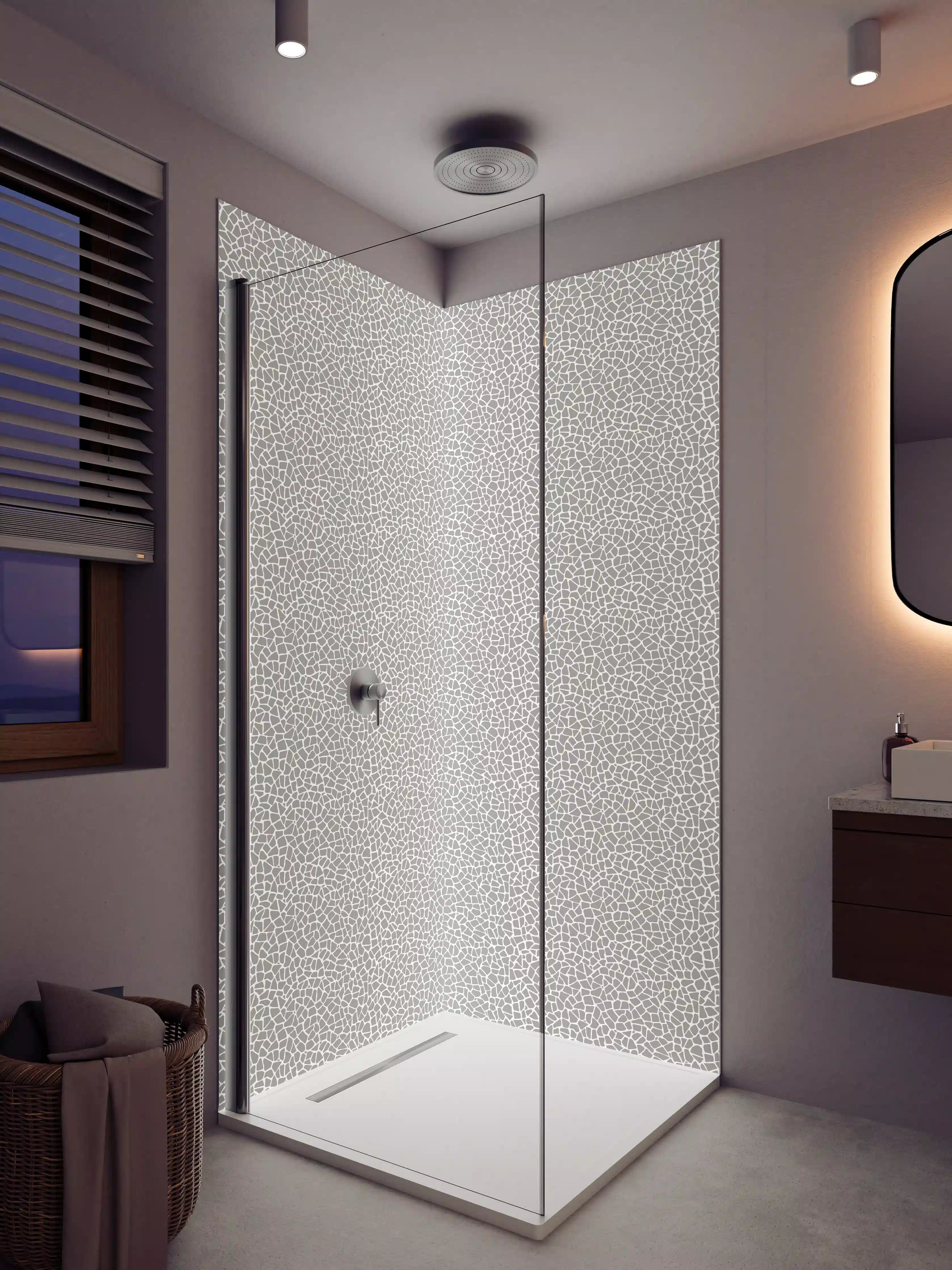 Duschrückwand - Luxus-Wei-Grau-Marmor-Textur