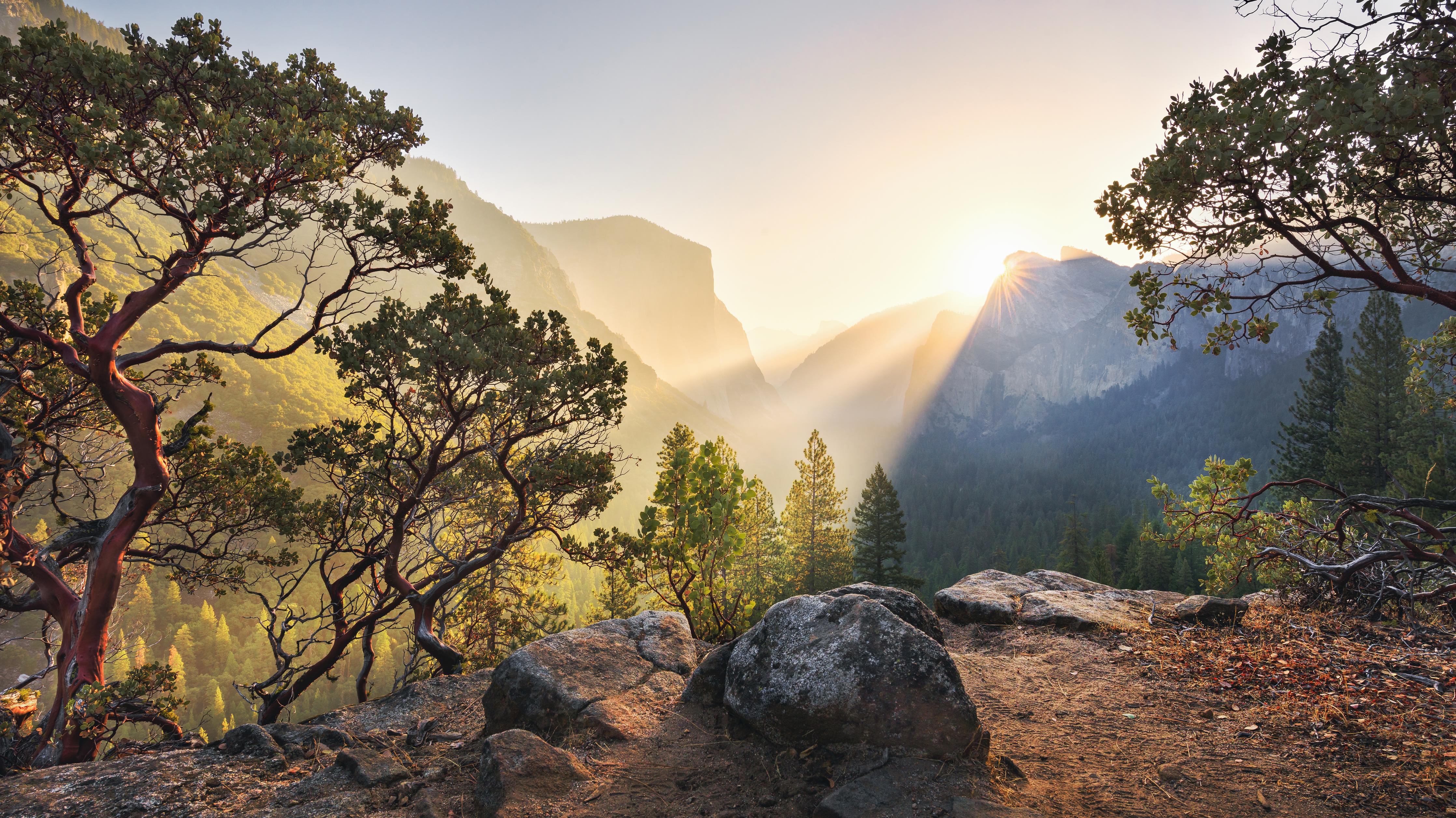 Duschrückwand-Magischer Sonnenuntergang im Yosemite Nationalpark