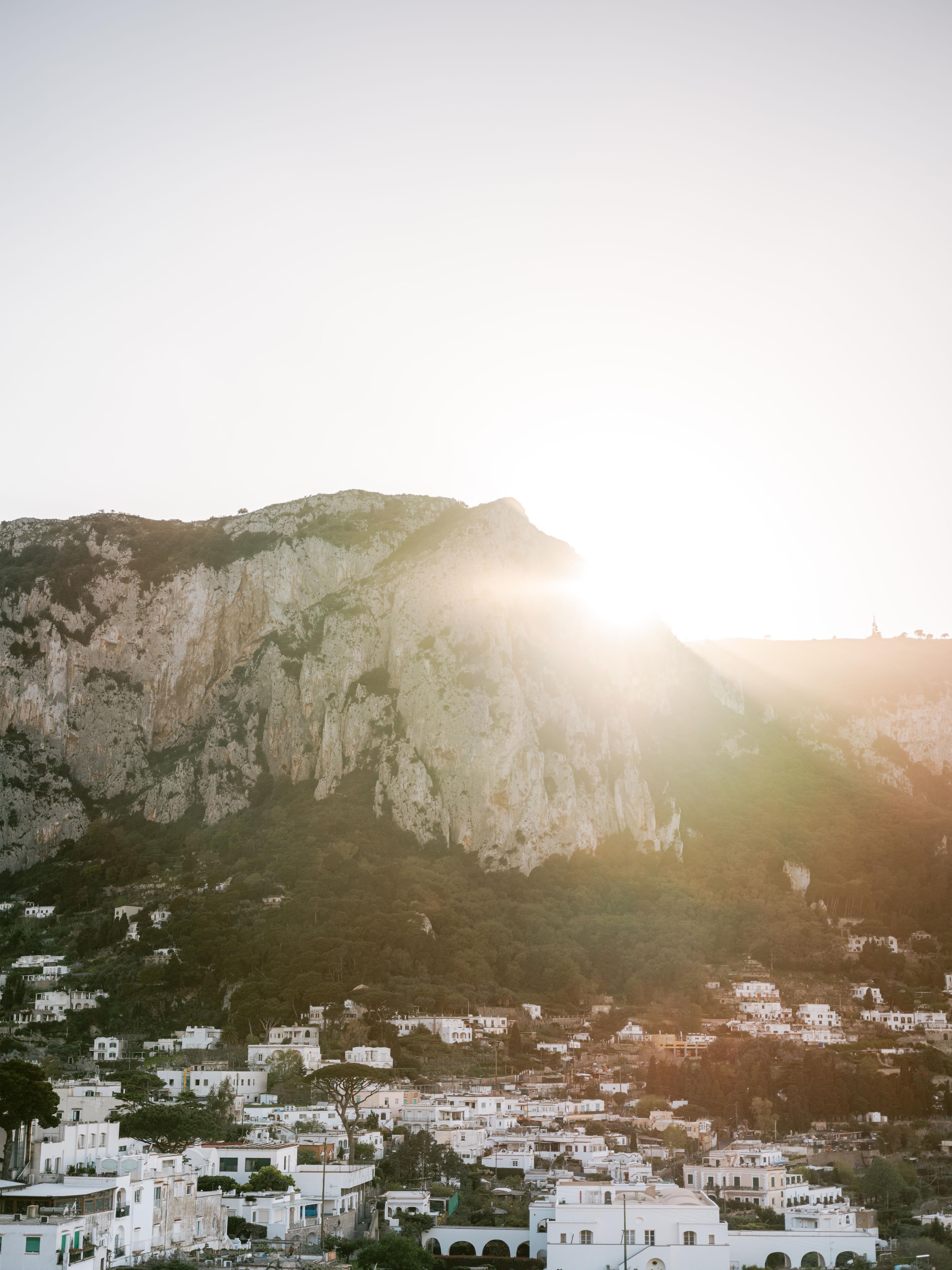 Duschrückwand-Mediterraner Sonnenaufgang über Capri