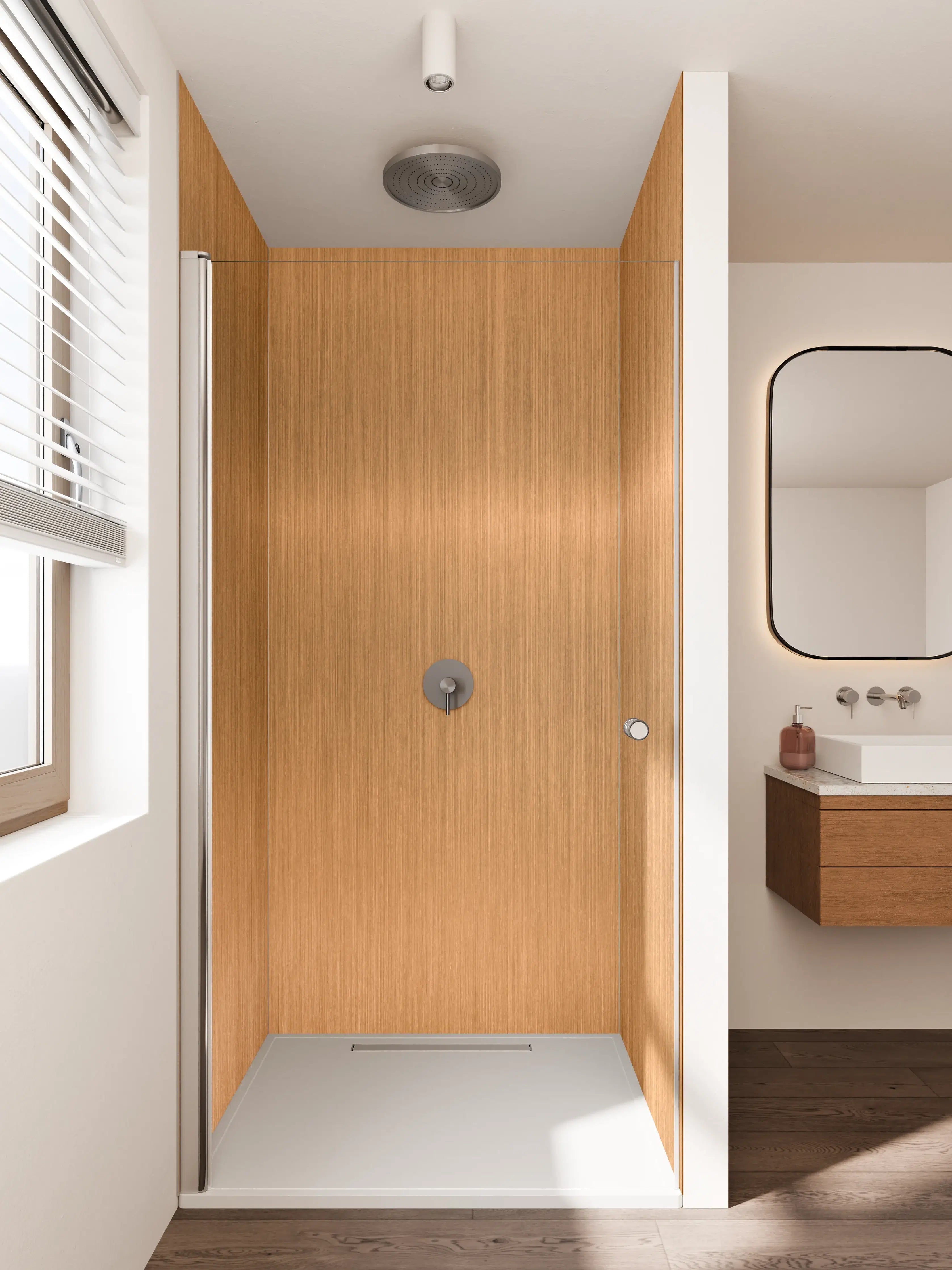 Duschrückwand - Metallische Kupferplatte