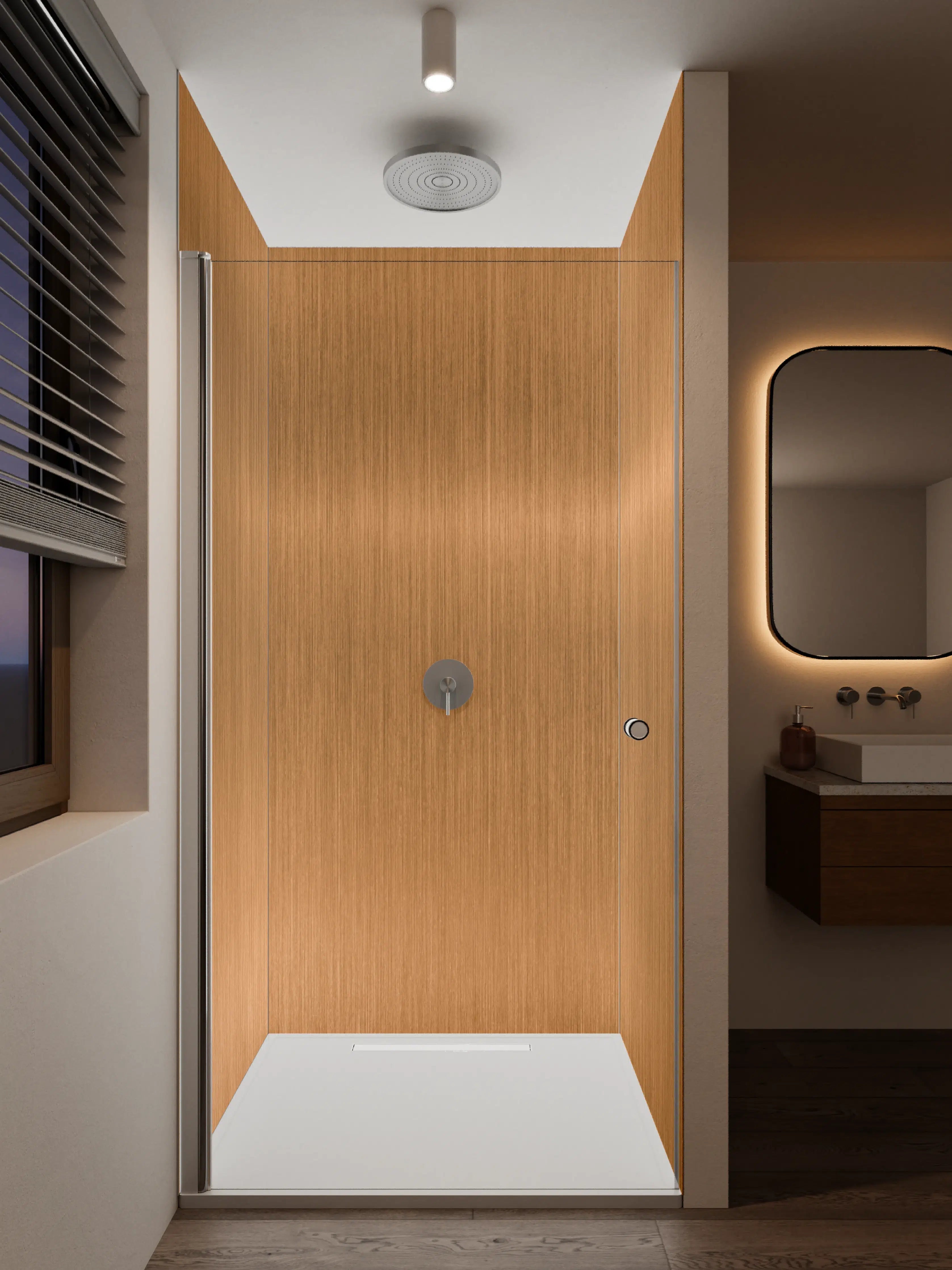 Duschrückwand - Metallische Kupferplatte