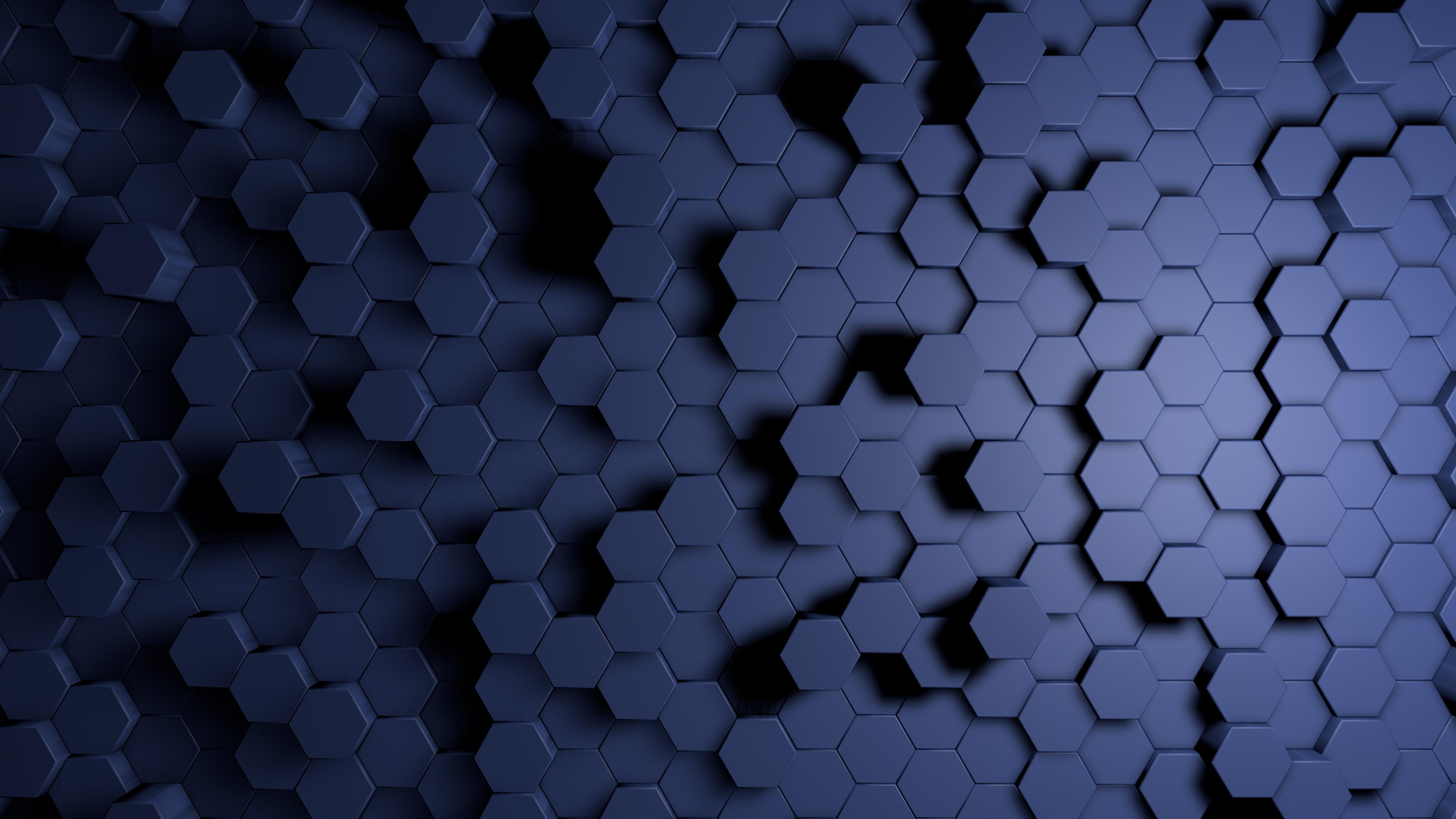 Duschrückwand-Moderne Hexagon Struktur in Blau