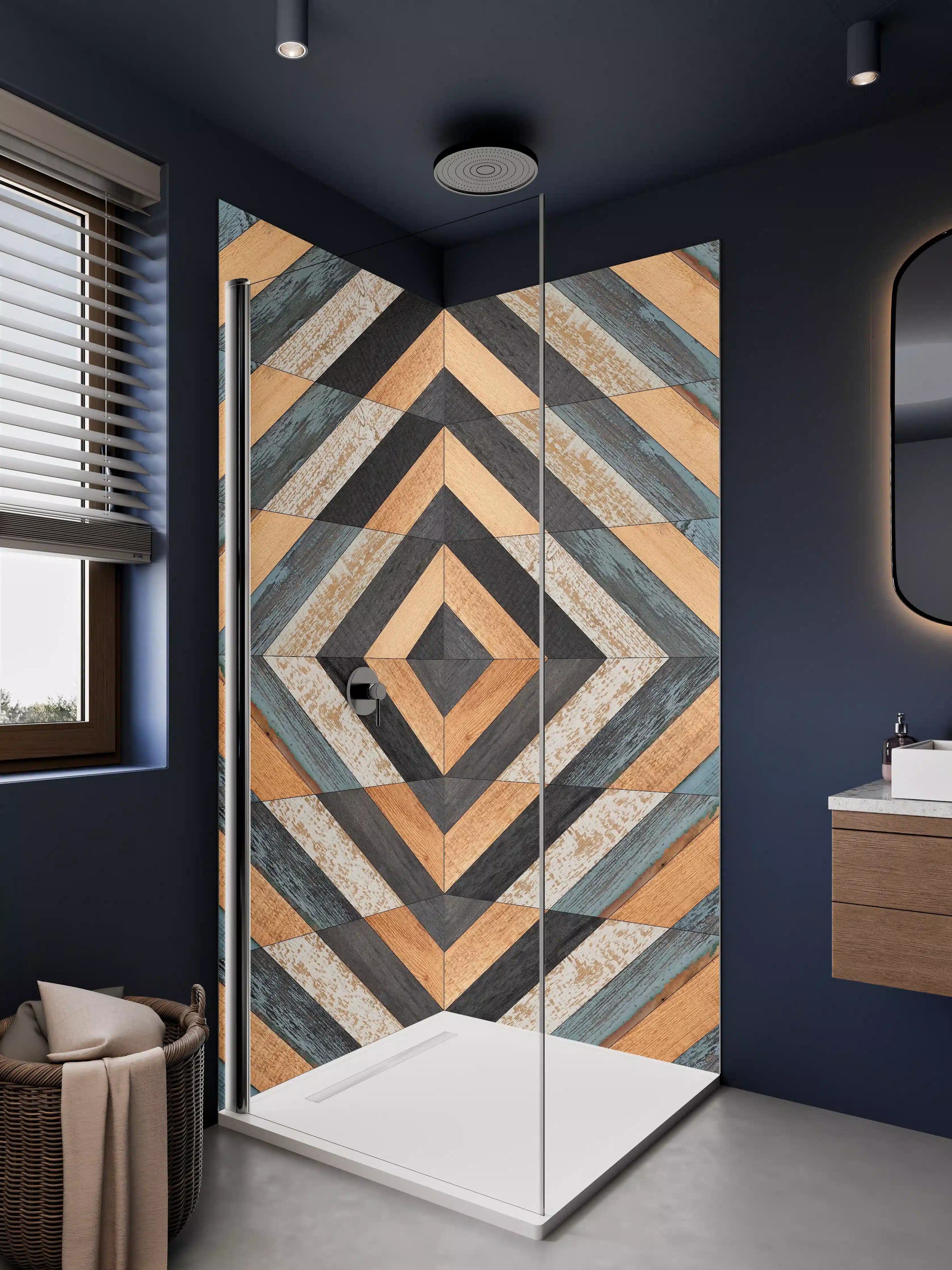 Duschrückwand - Moderne Holzdesign-Fliese