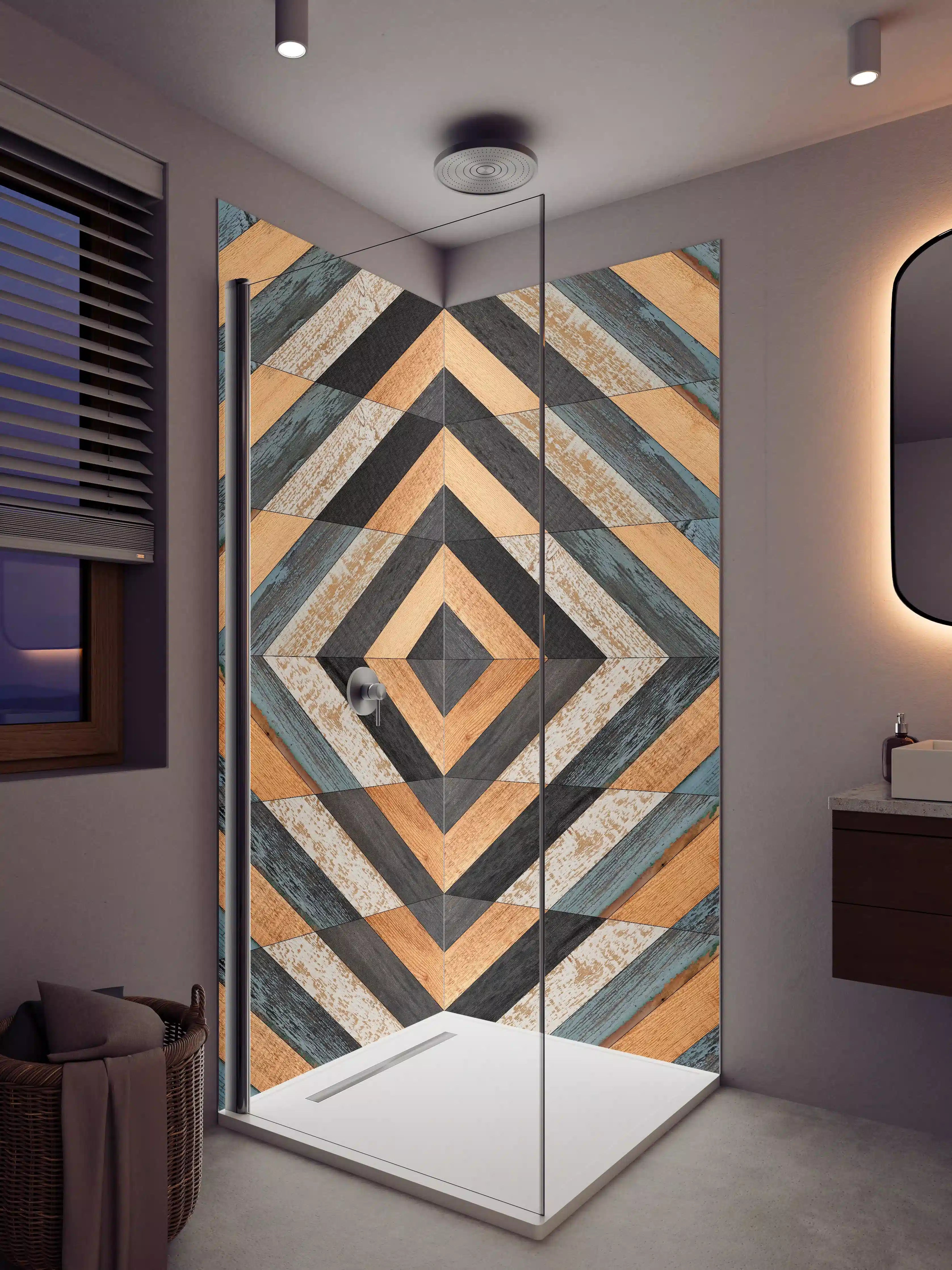 Duschrückwand - Moderne Holzdesign-Fliese