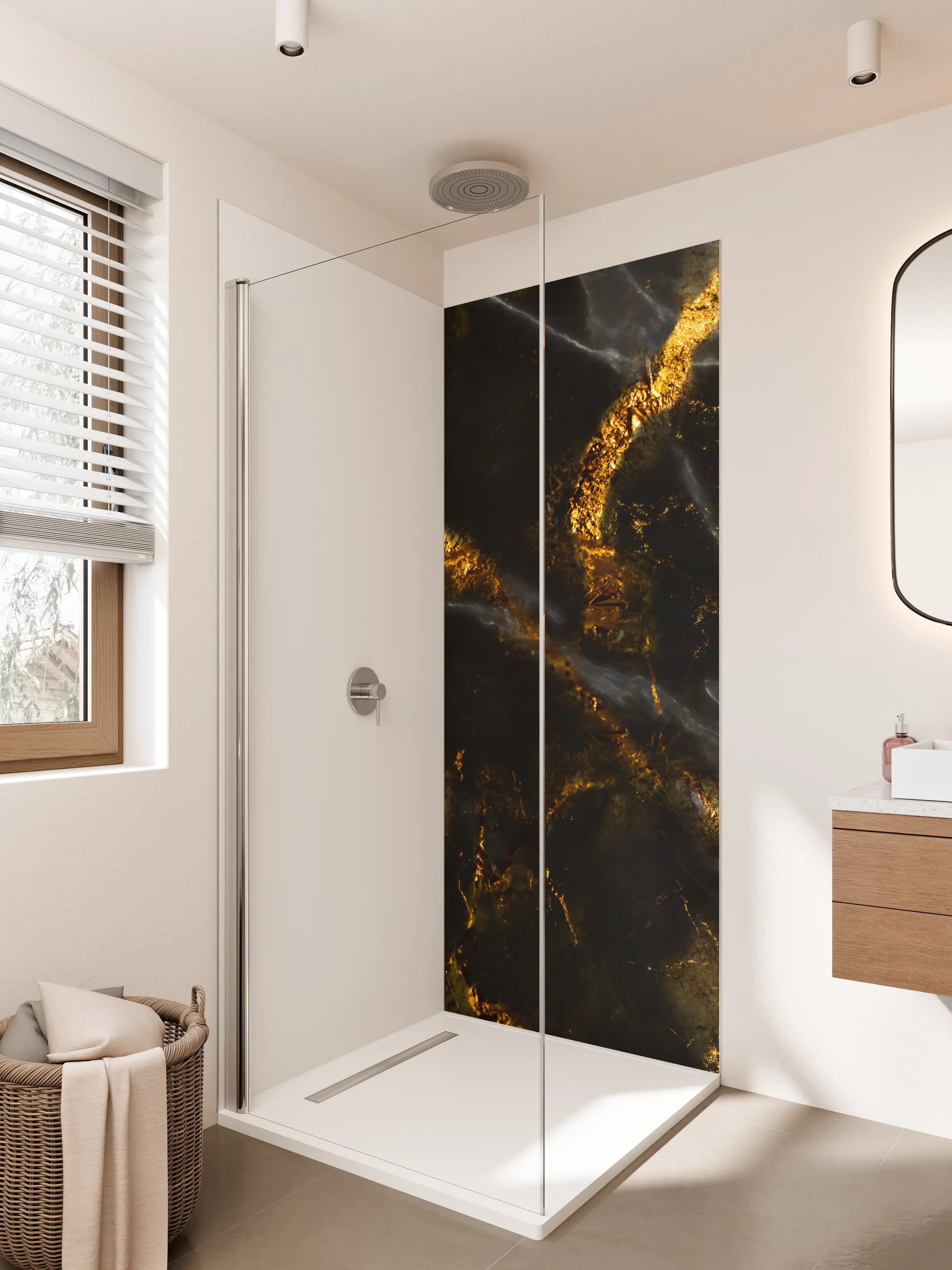 Duschrückwand - Monocolor Alkohol Tinte Marmorierung