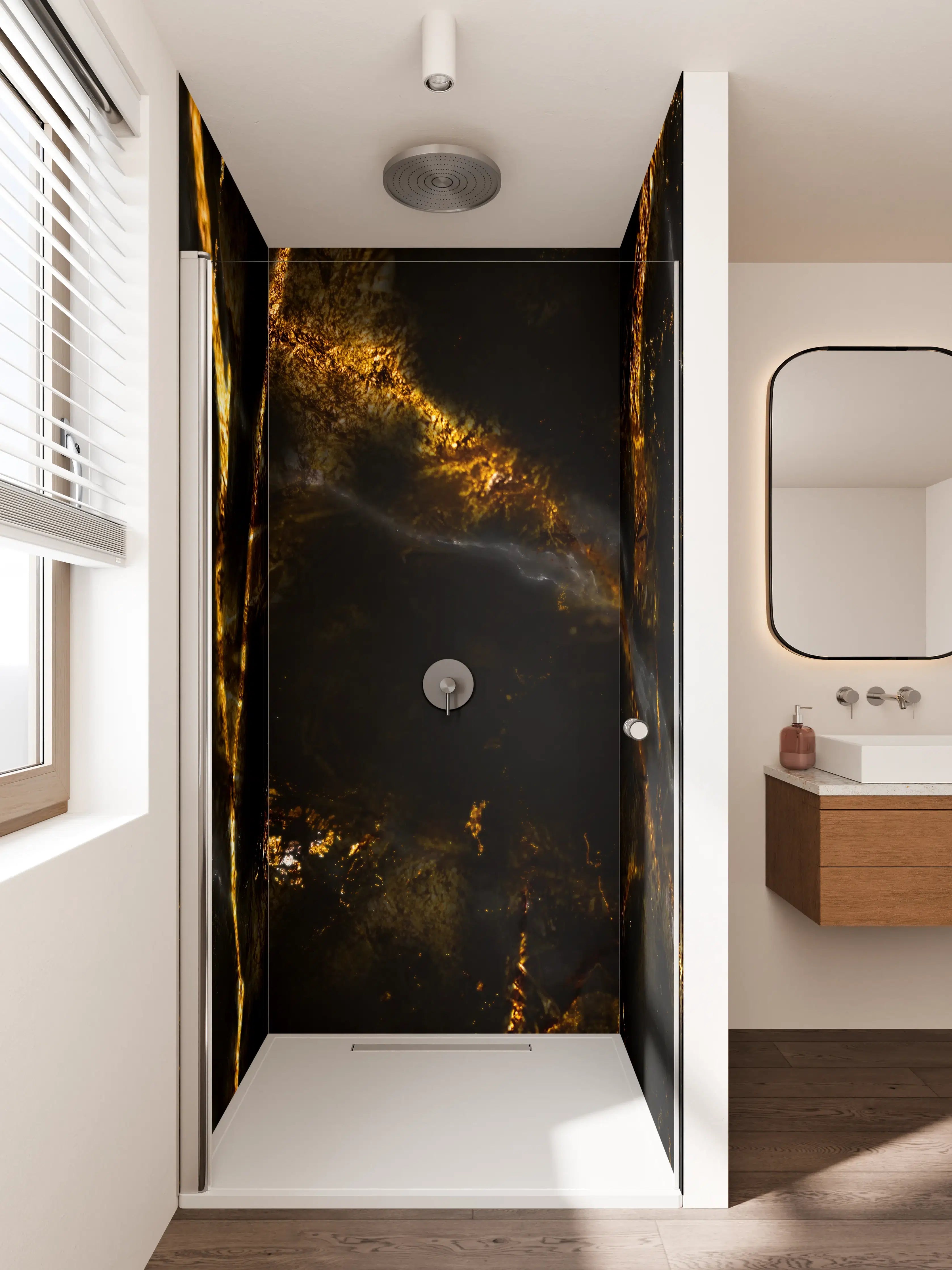 Duschrückwand - Monocolor Alkohol Tinte Marmorierung