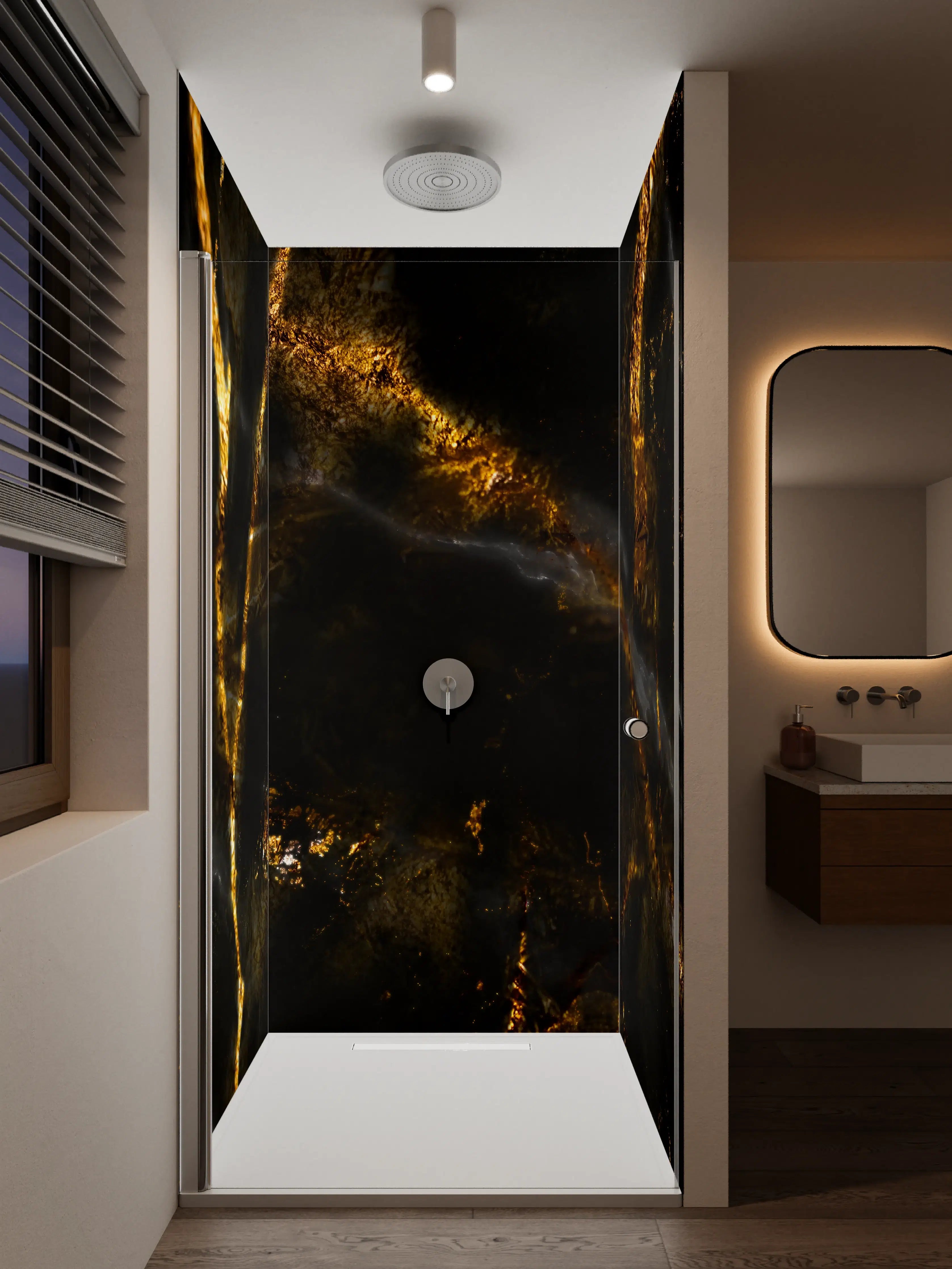 Duschrückwand - Monocolor Alkohol Tinte Marmorierung