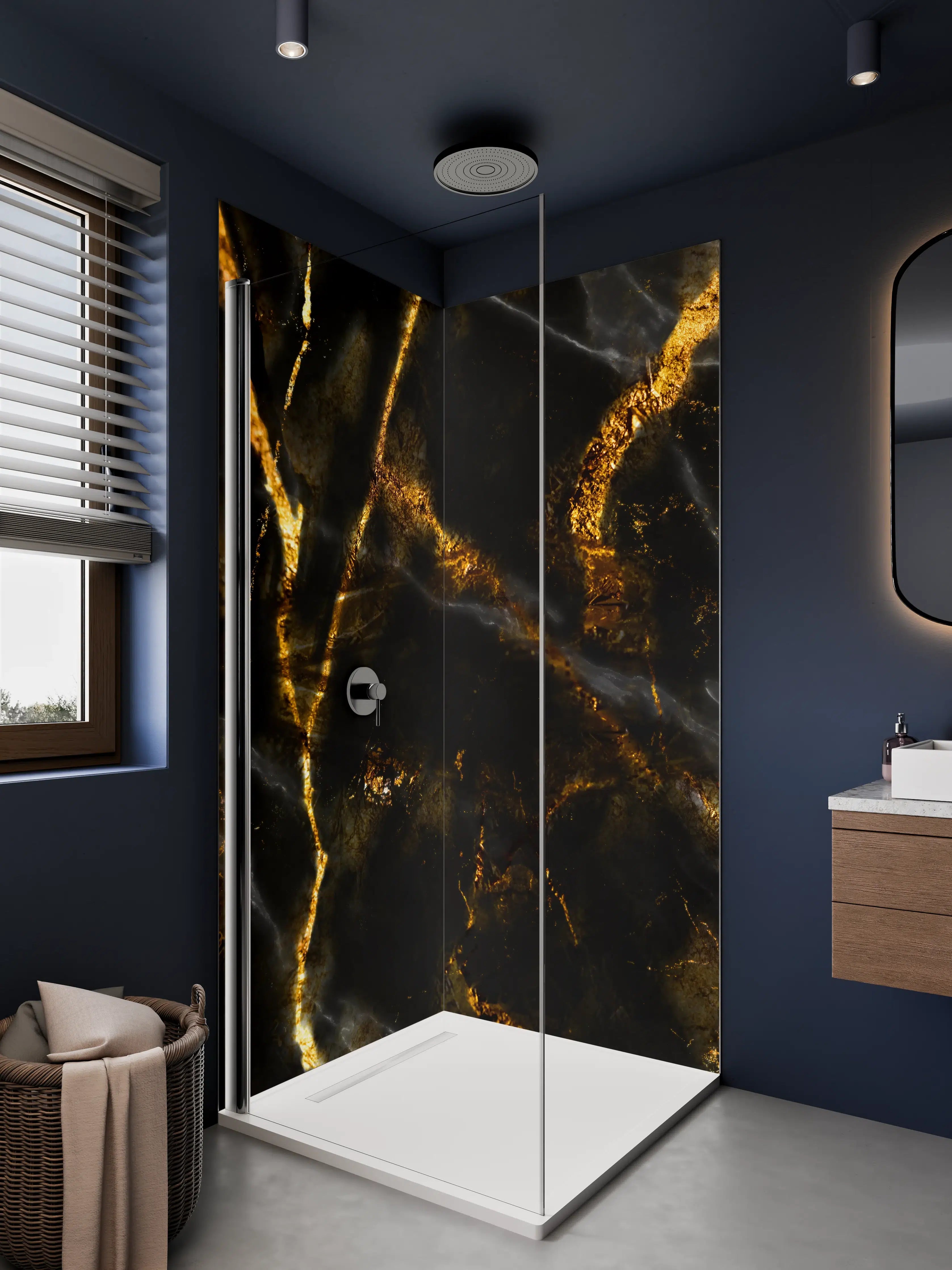 Duschrückwand - Monocolor Alkohol Tinte Marmorierung