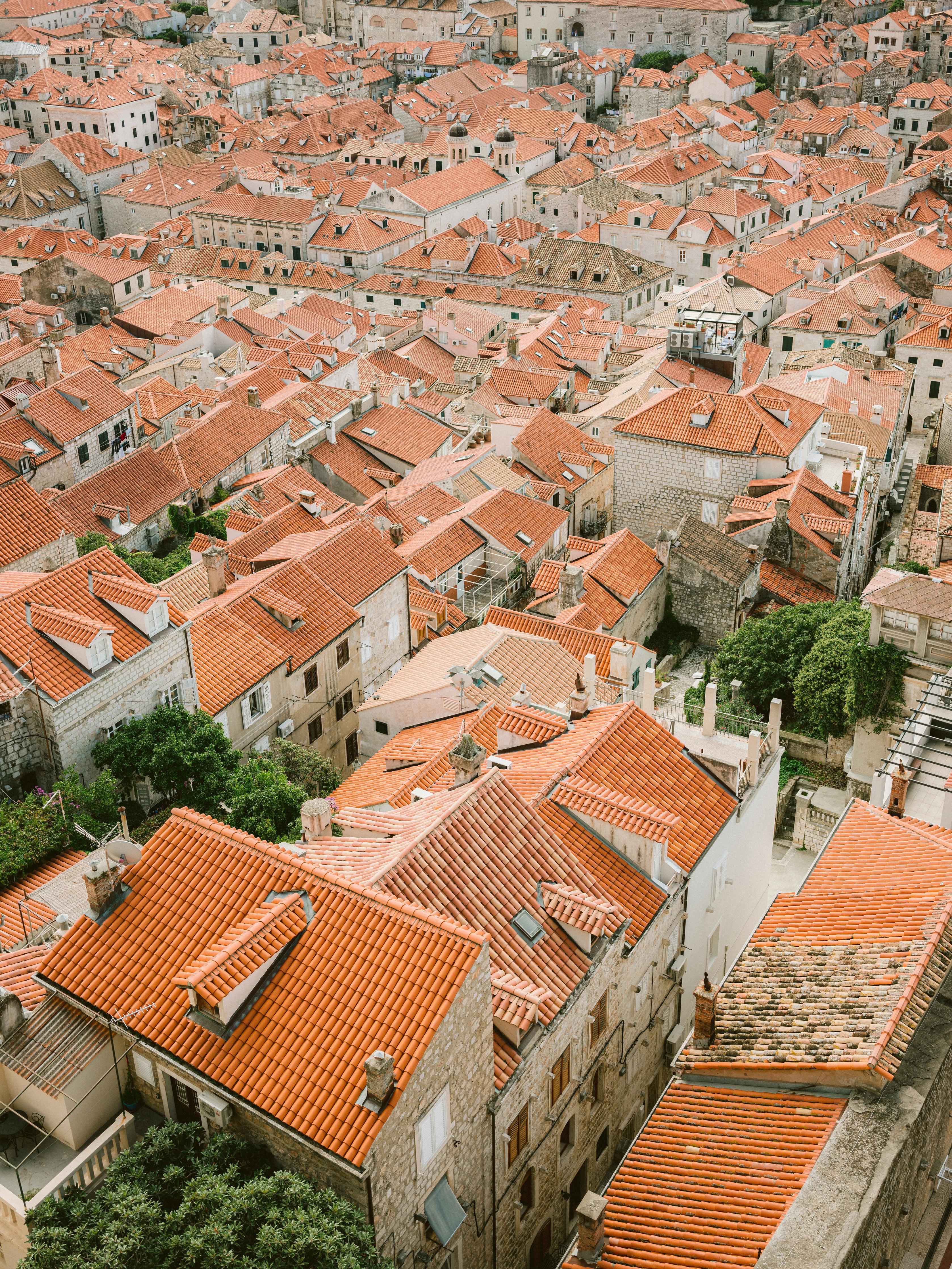 Duschrückwand-Orangefarbene Dächer Altstadt Dubrovnik