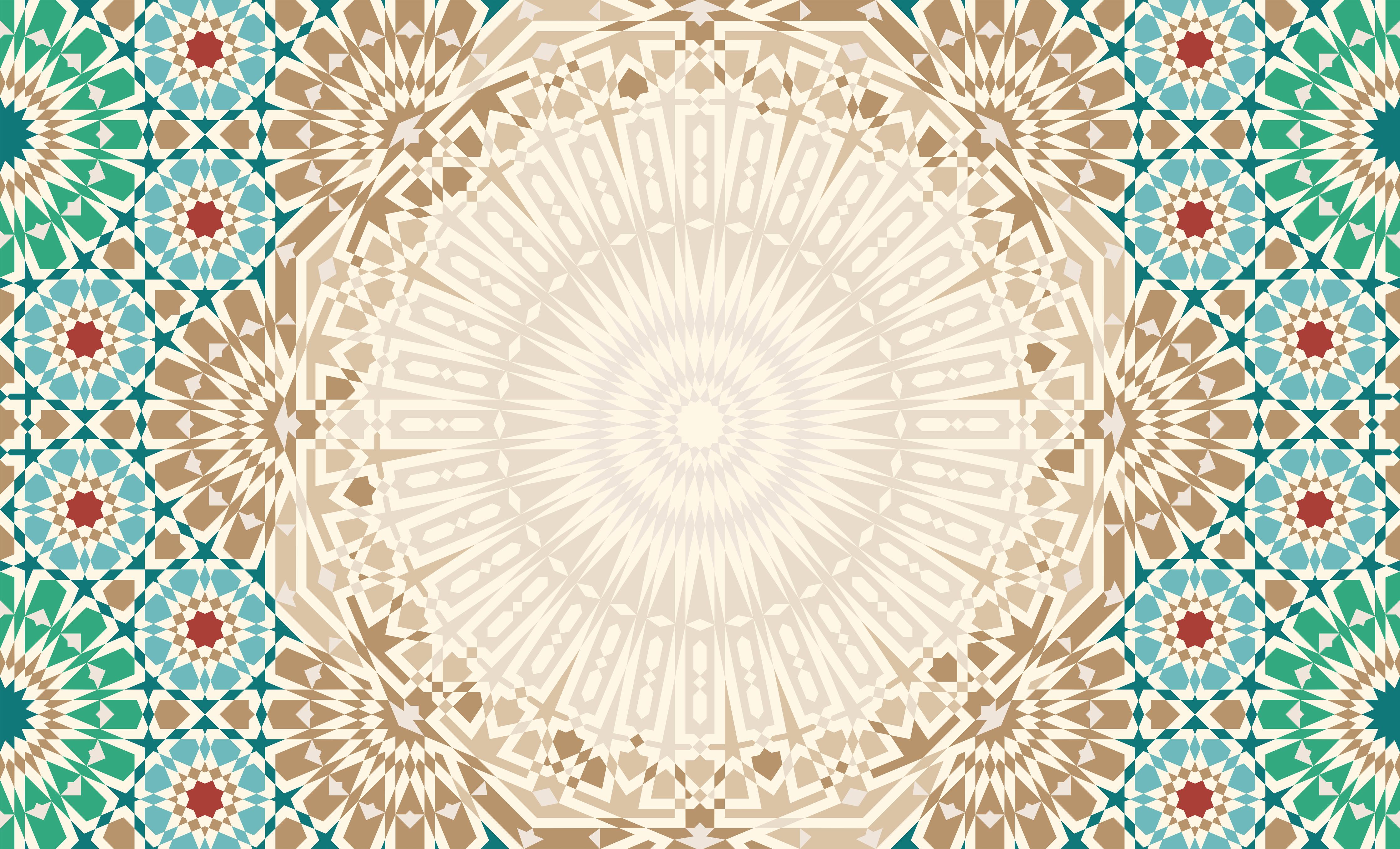 Duschrückwand-Ornamentales Mandala-Muster in Beige