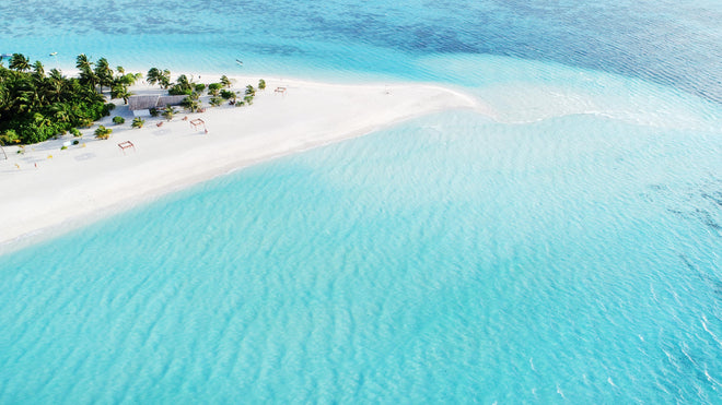 Duschrückwand - Paradiesischer Strand in den Malediven