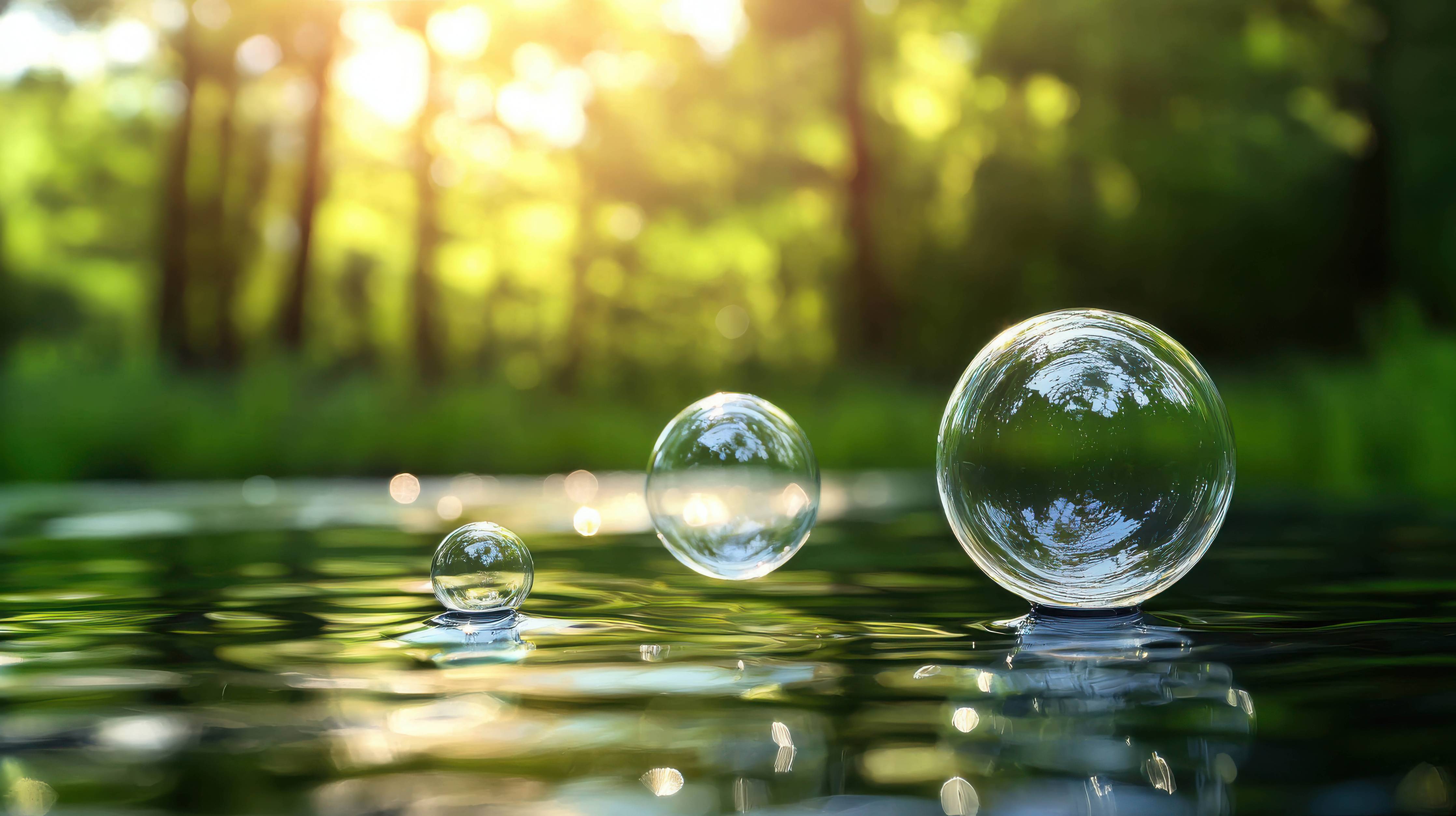 Duschrückwand-Romantische Seifenblasen im Sonnenlicht