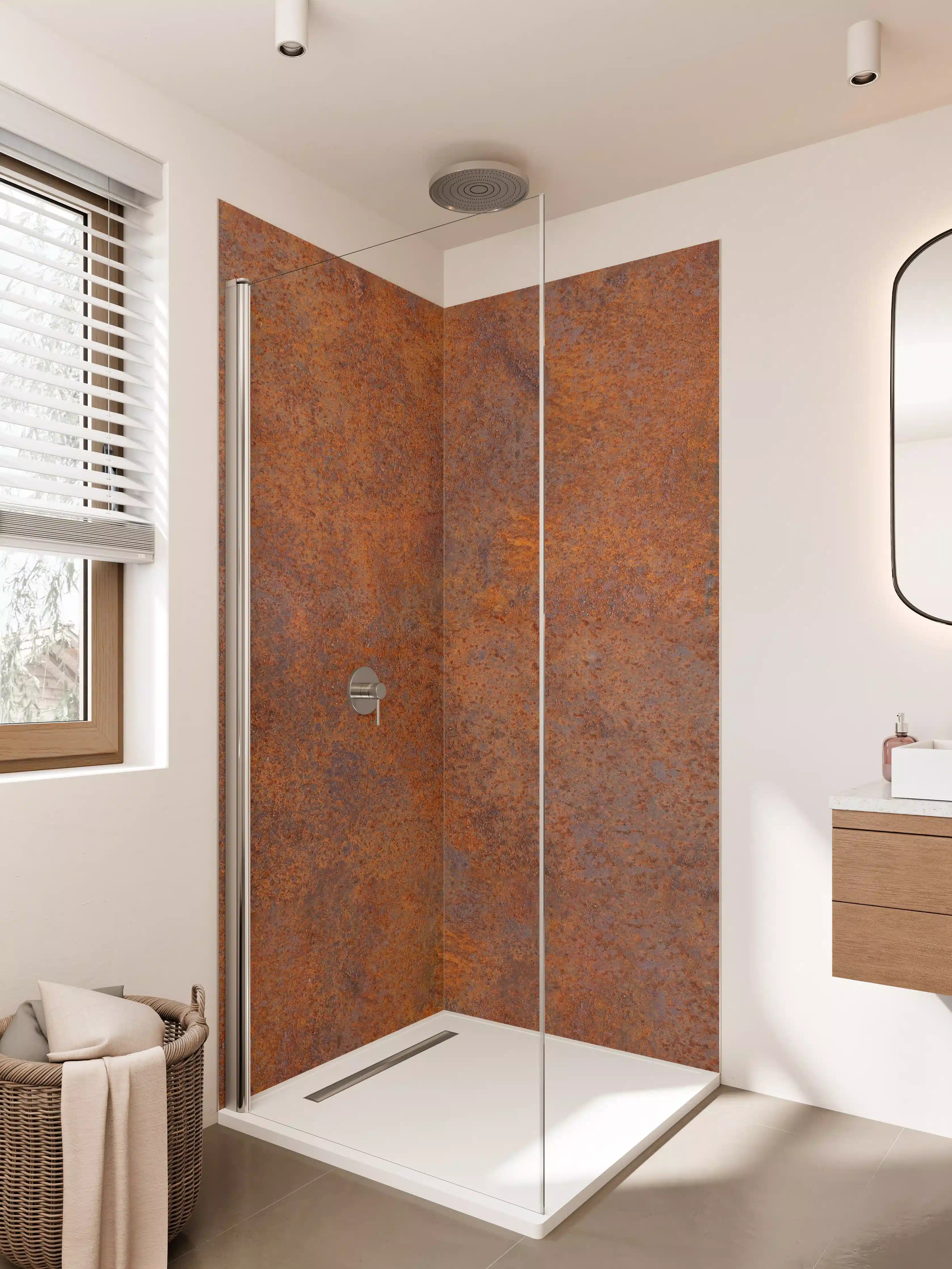 Duschrückwand - Rostiges Metall