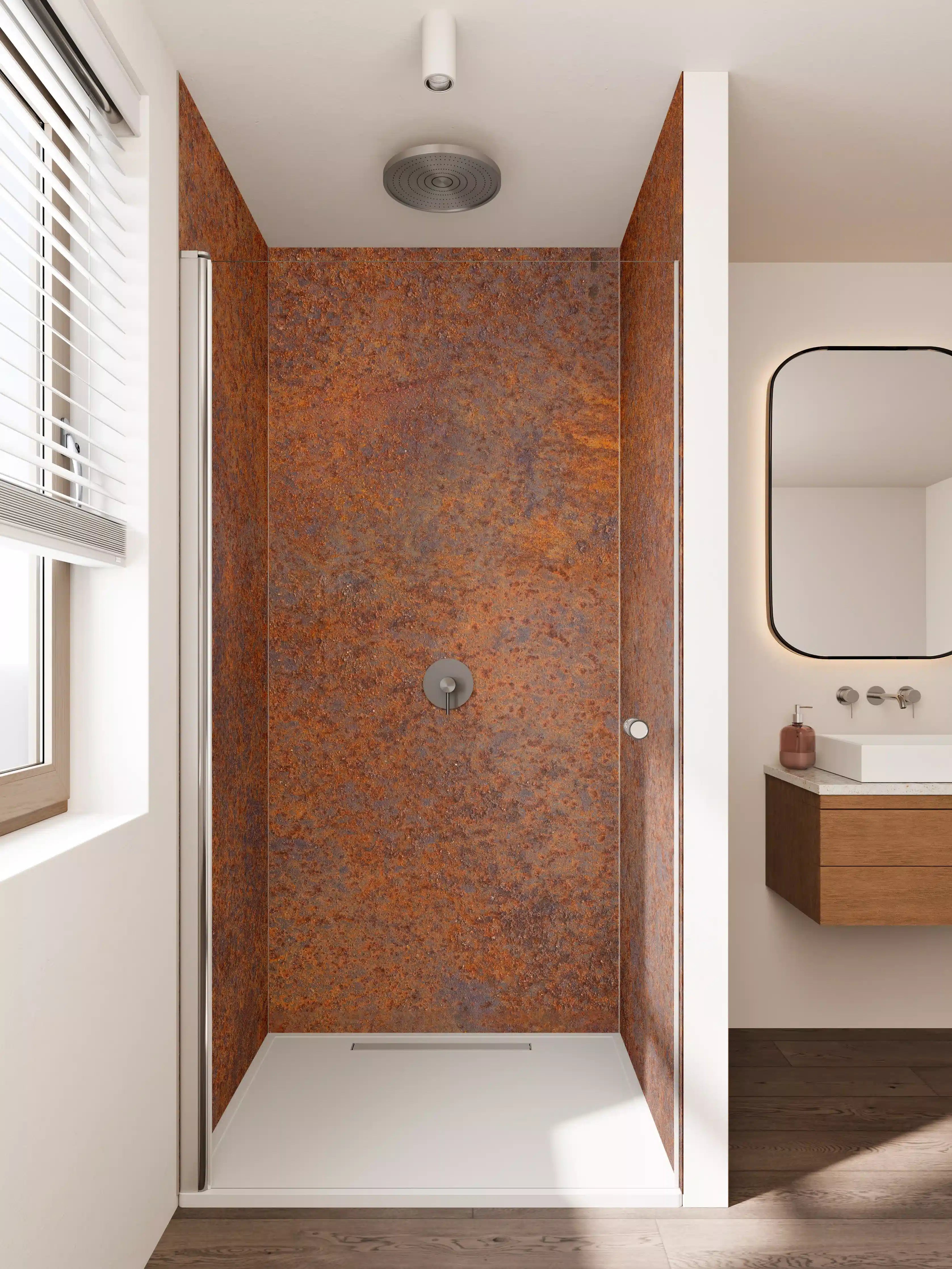 Duschrückwand - Rostiges Metall