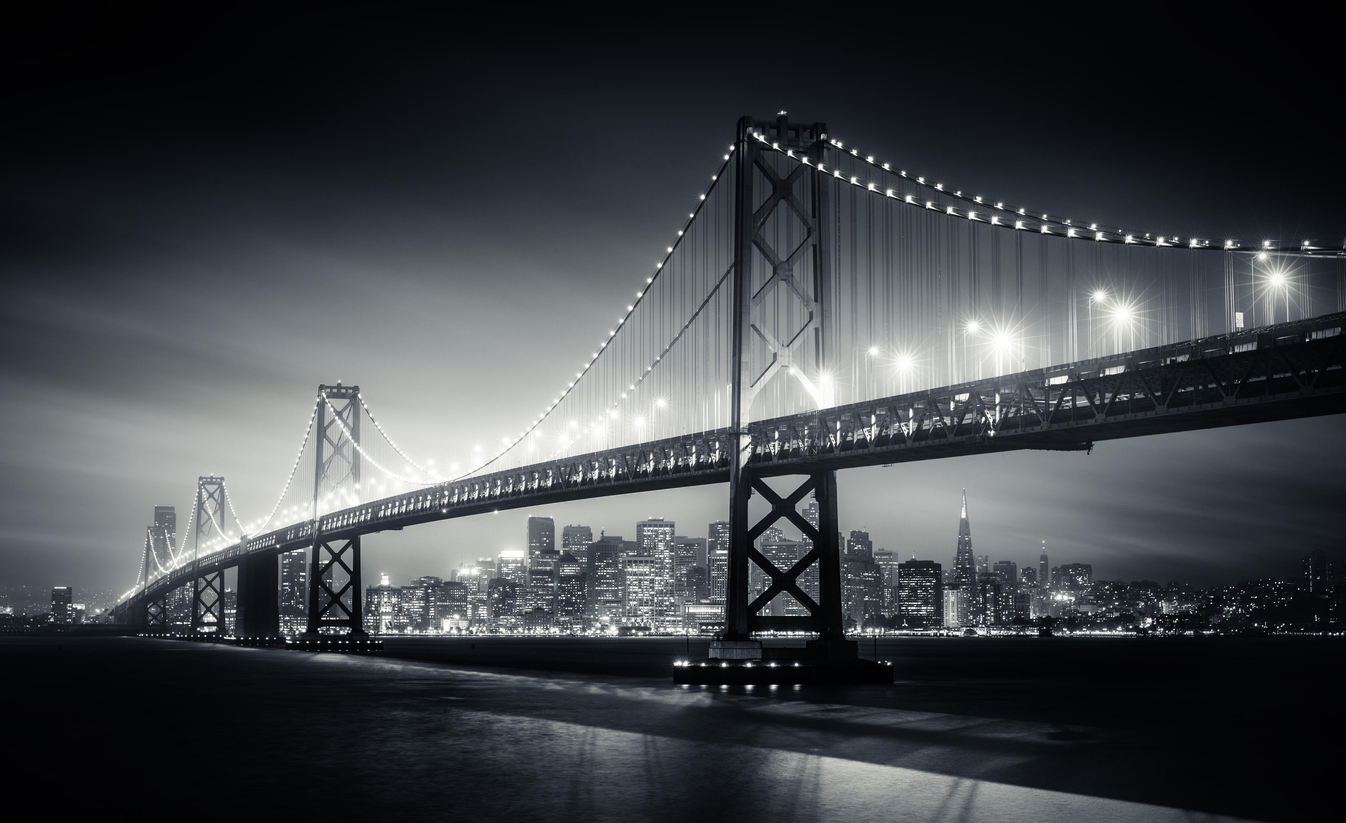 Duschrückwand-San Francisco Bay Bridge bei Nacht