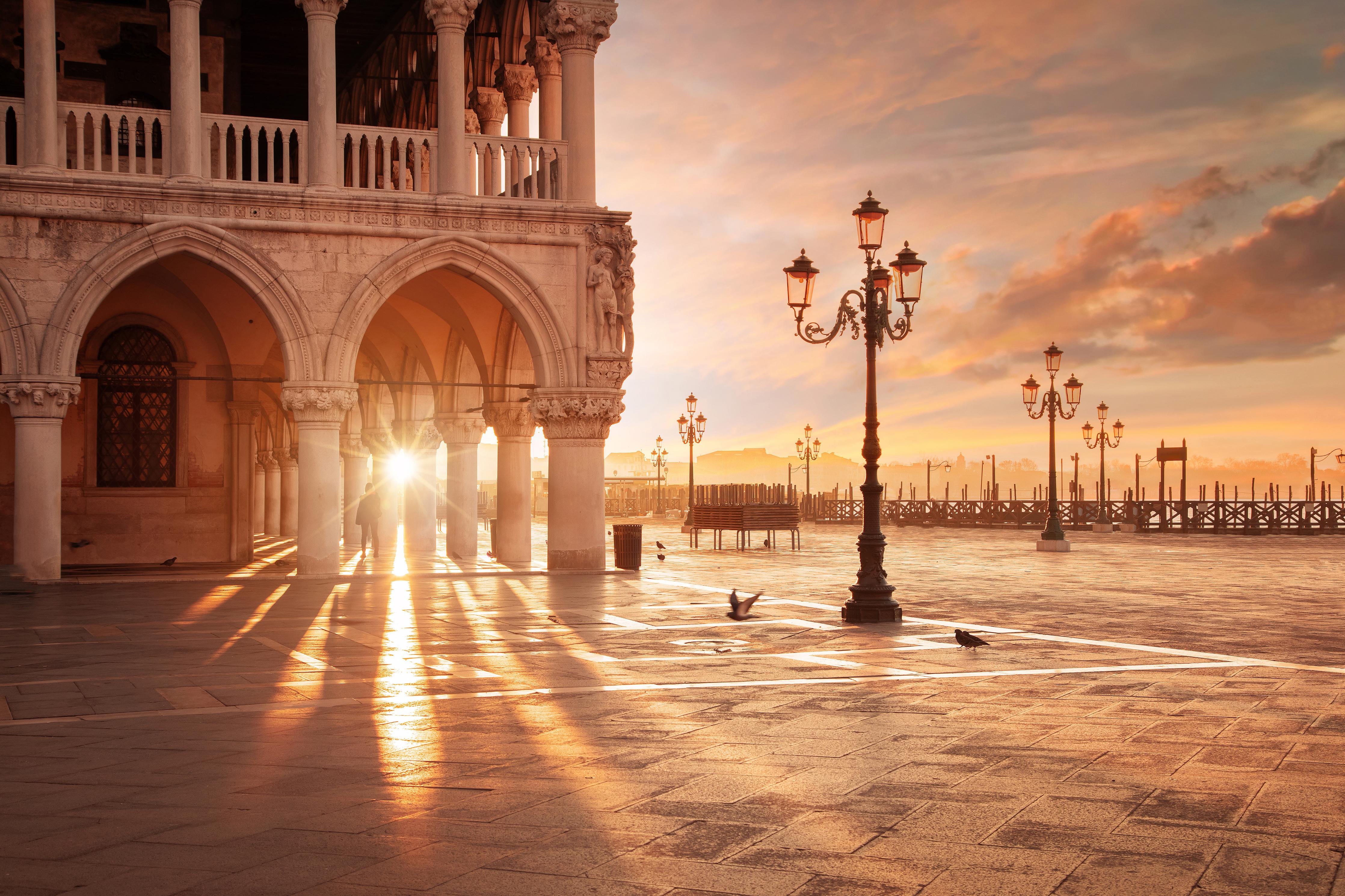 Duschrückwand-San Marco bei Abendsonne in Venedig