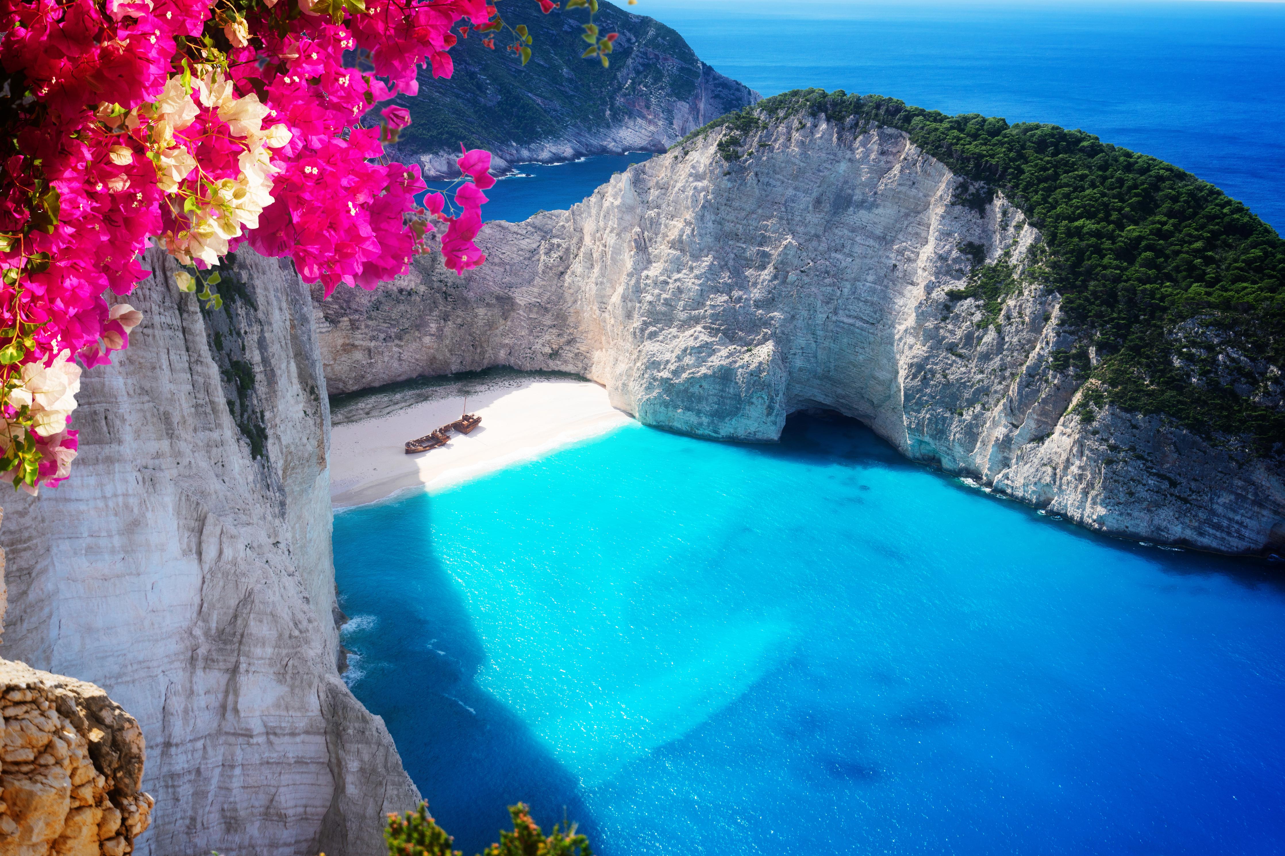 Duschrückwand-Schöne Landschaft der Insel Zakinthos