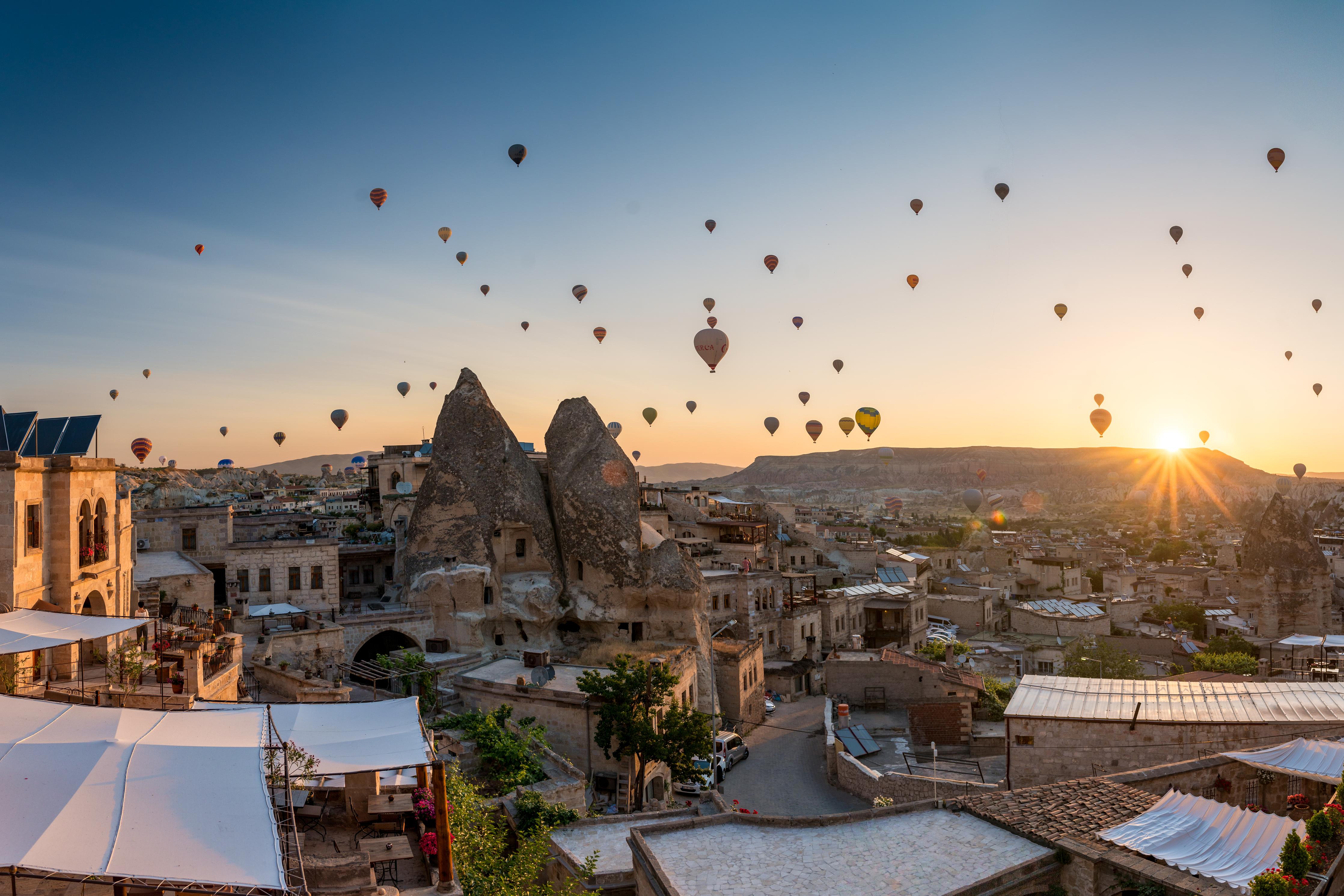 Duschrückwand-Schöner Sonnenaufgang - Kappadokien, Türkei