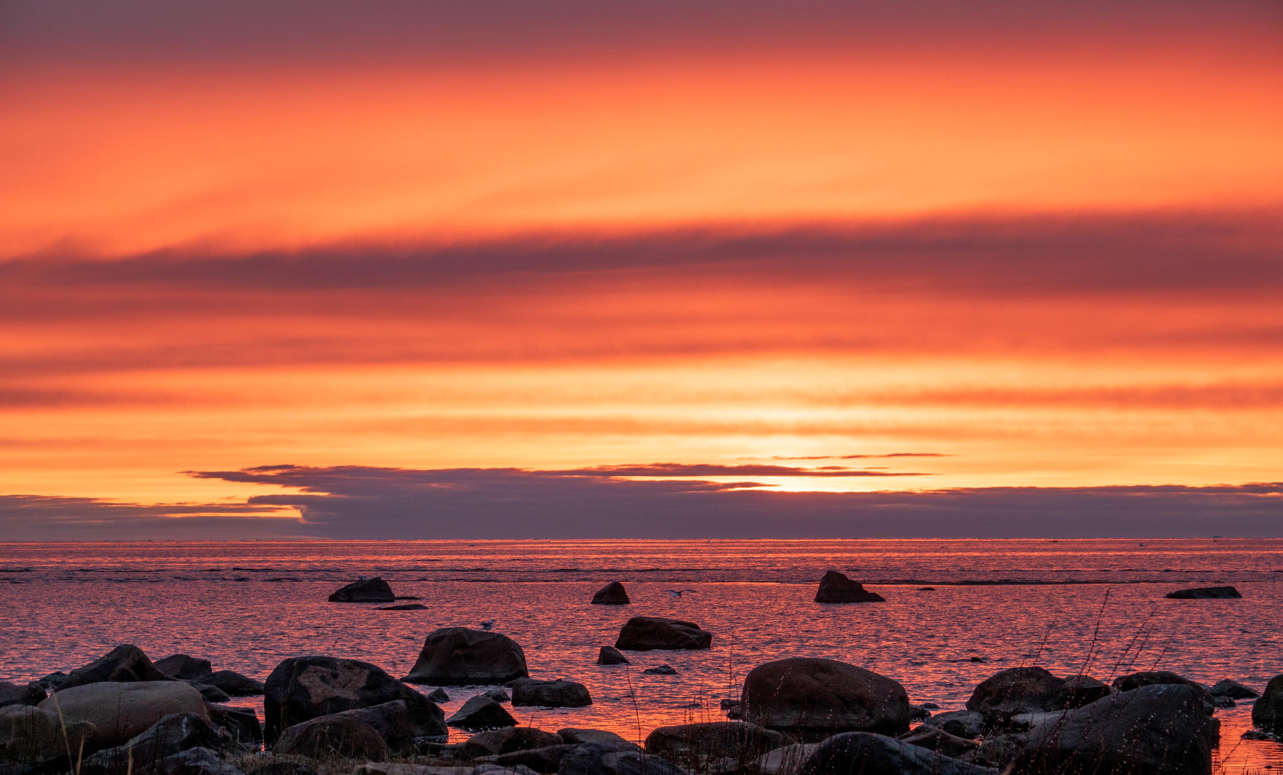 Duschrückwand-Schöner Sonnenuntergang am Meer