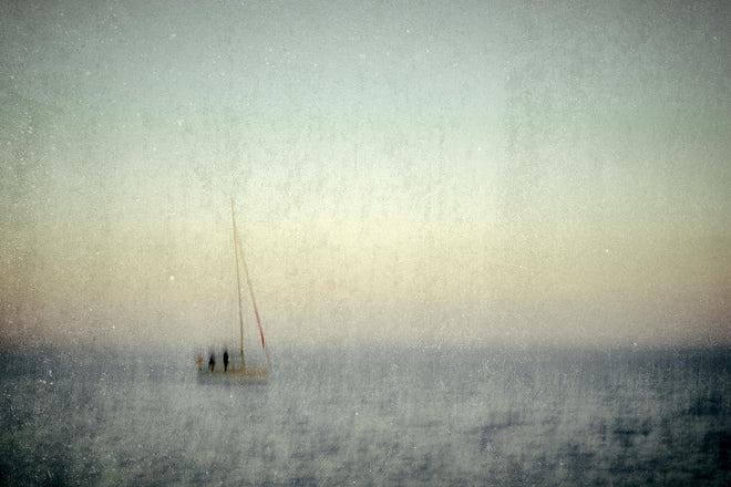 Duschrückwand - Segelboot am Meer - Kunst
