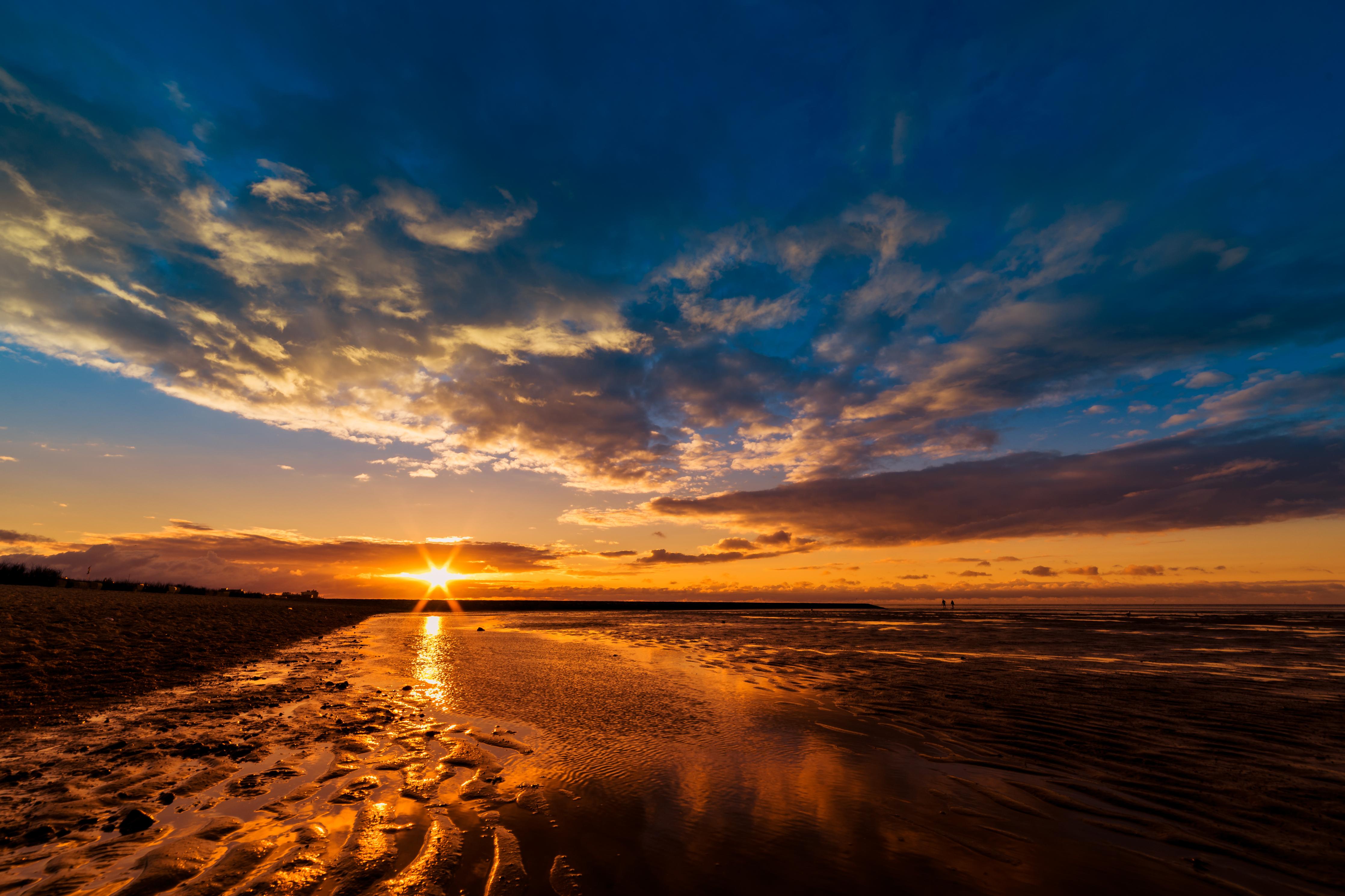 Duschrückwand-Sonnenuntergang an der Nordsee