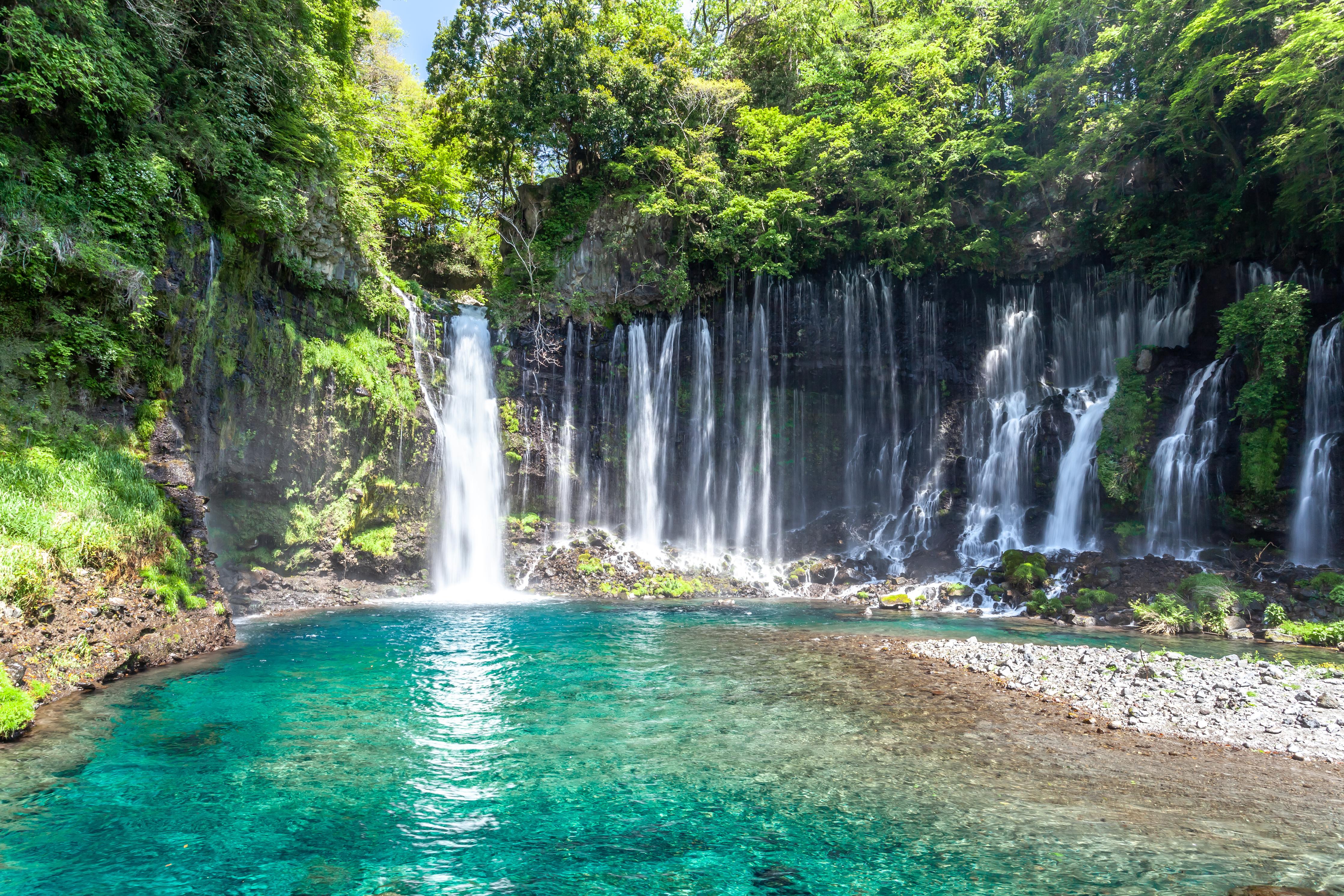 Duschrückwand-Sonniger Shiraito-Wasserfall