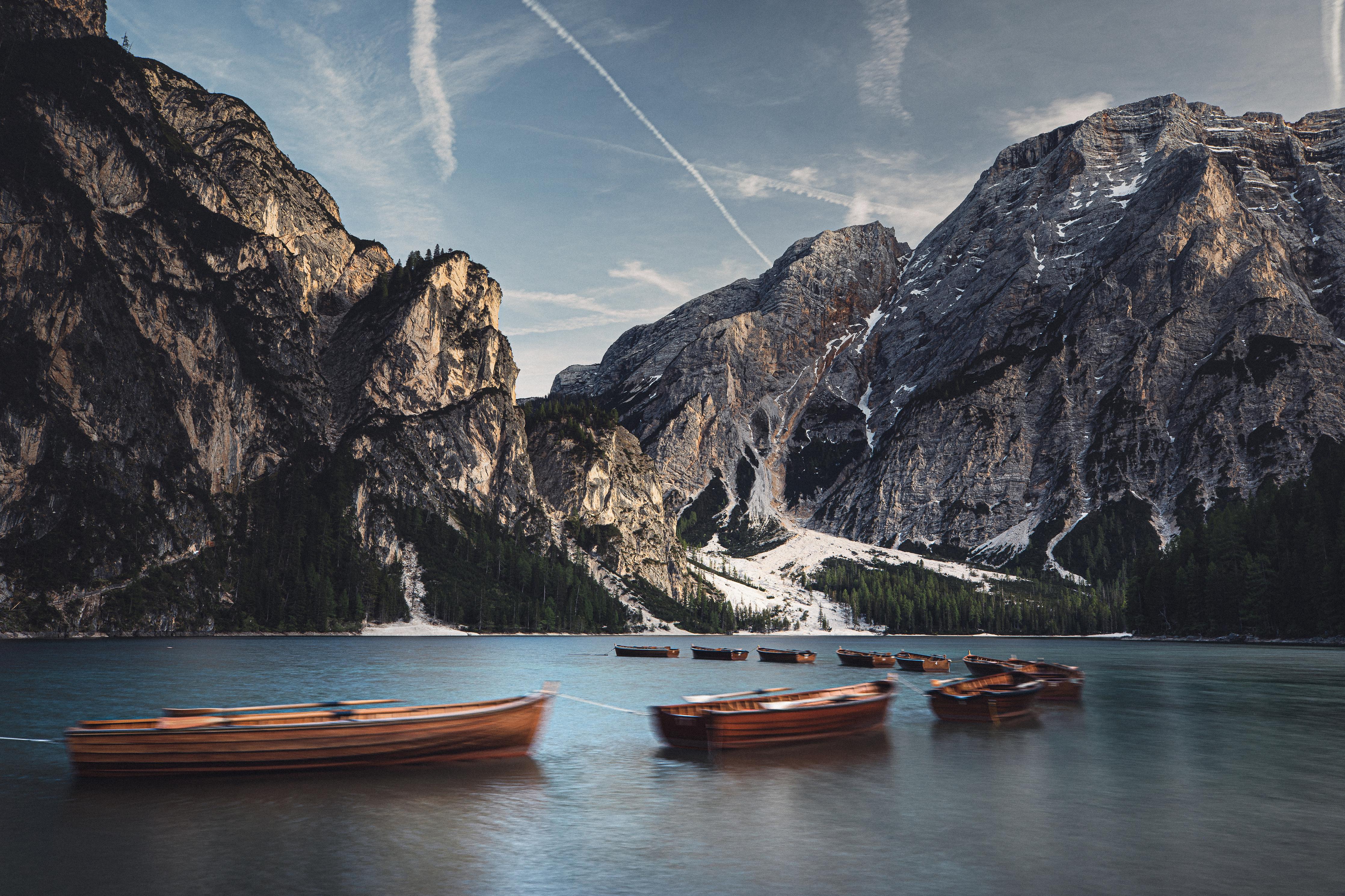 Duschrückwand-Stille Abendidylle am Pragser Wildsee