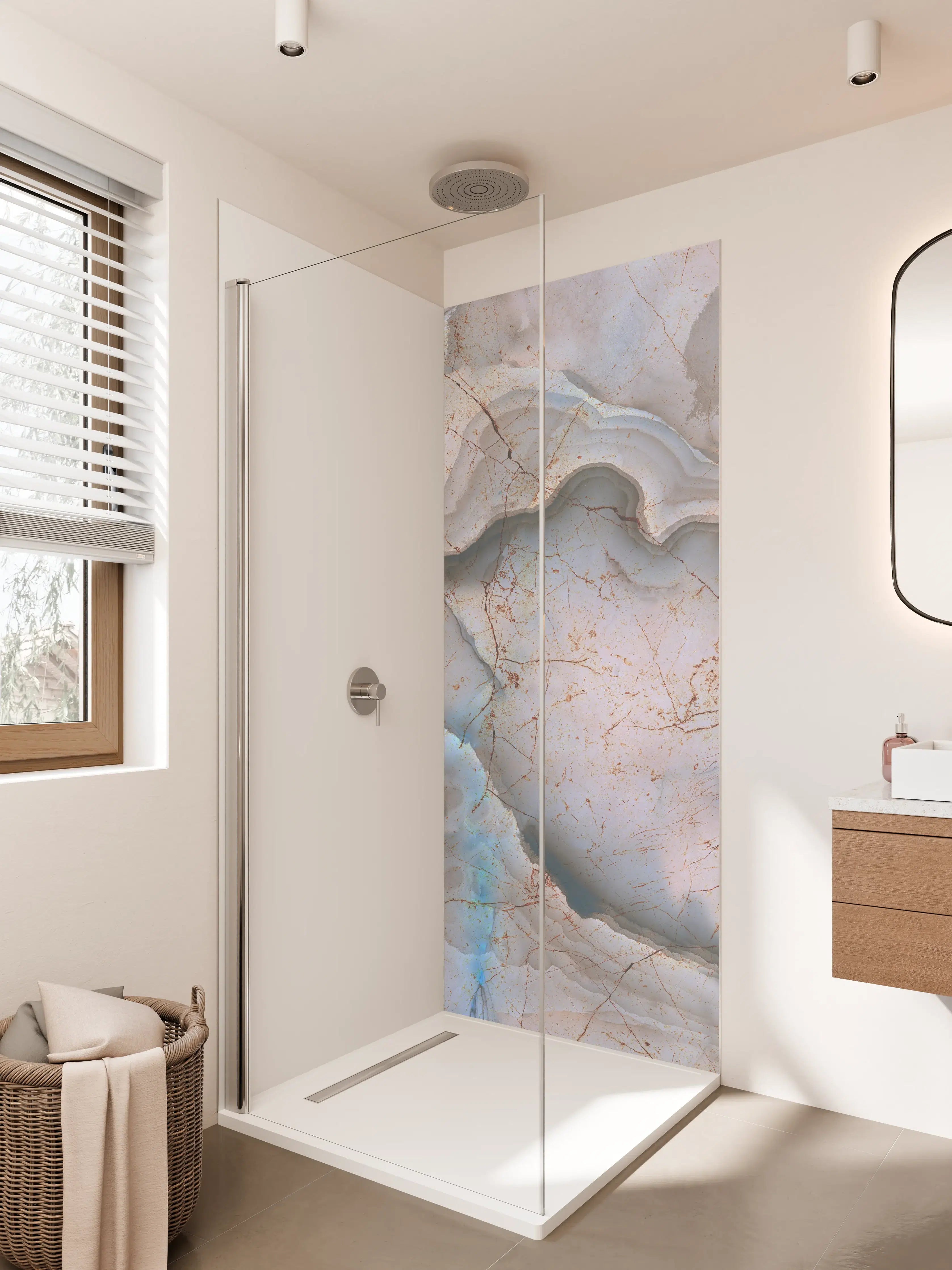 Duschrückwand - Stilvolle Marmor Mischung