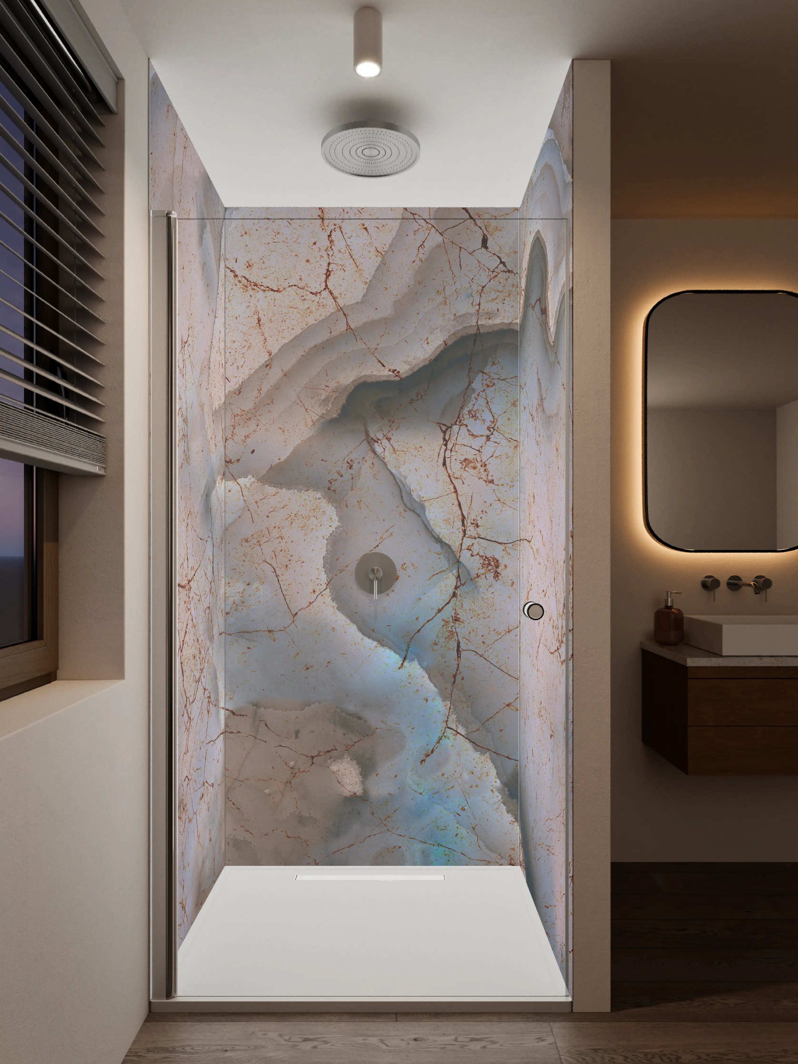 Duschrückwand - Stilvolle Marmor Mischung