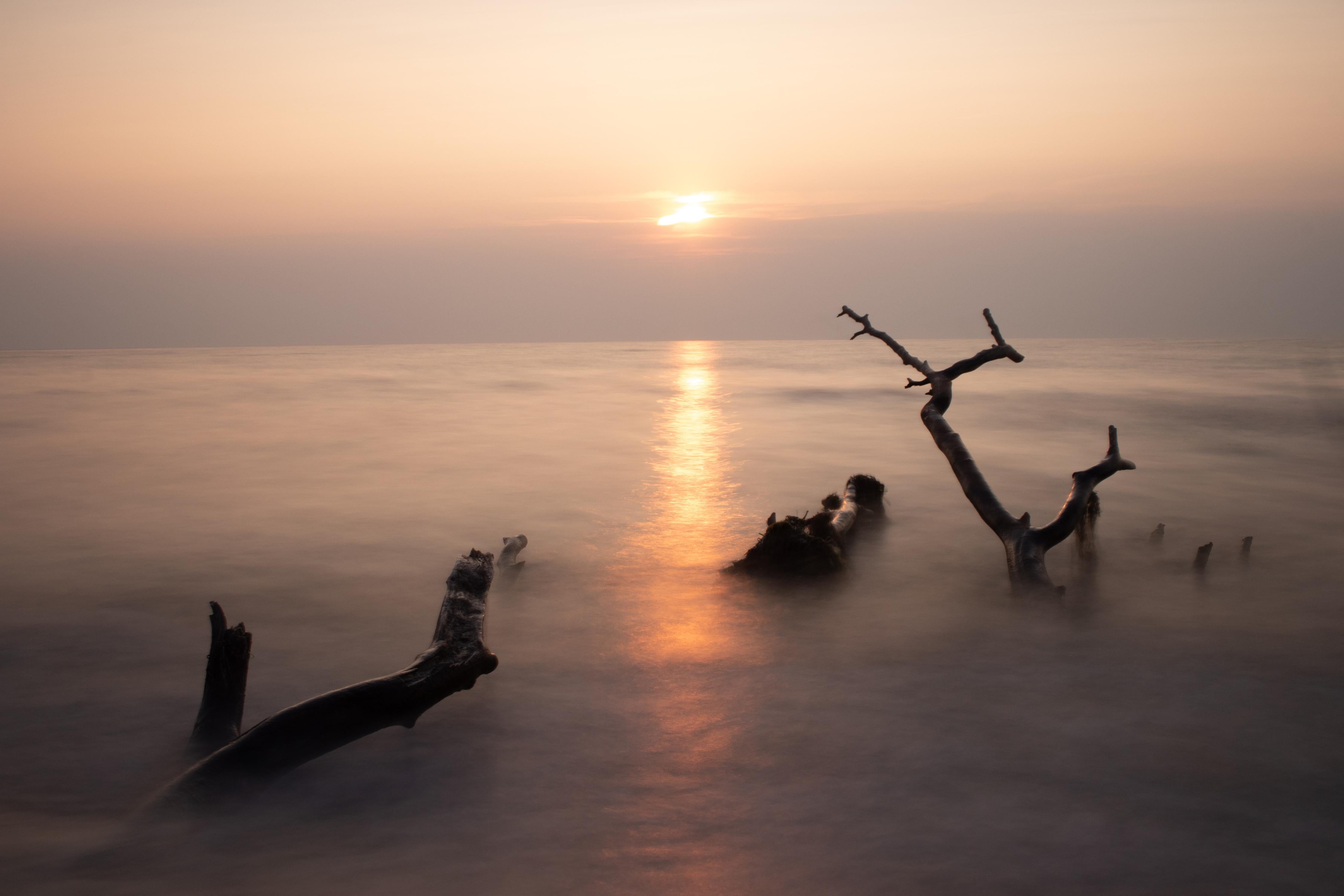 Duschrückwand-Stimmungsvoller Sonnenuntergangs-Strand