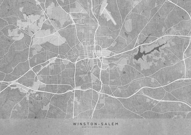 Duschrückwand - Vintage Graue Karte von Winston Salem NC