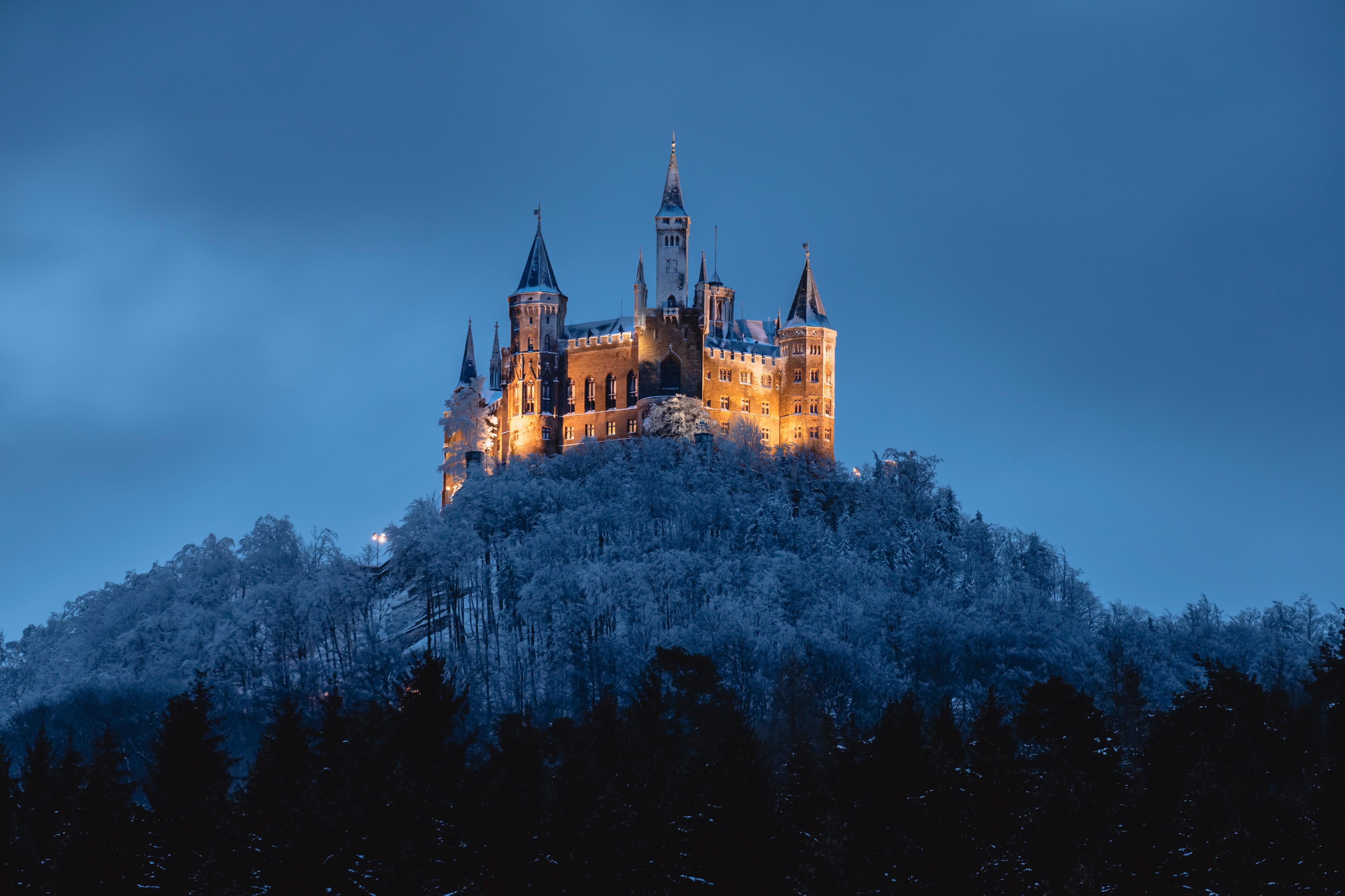 Duschrückwand-Winterliche Atmosphäre - Burg von Hohenzollern