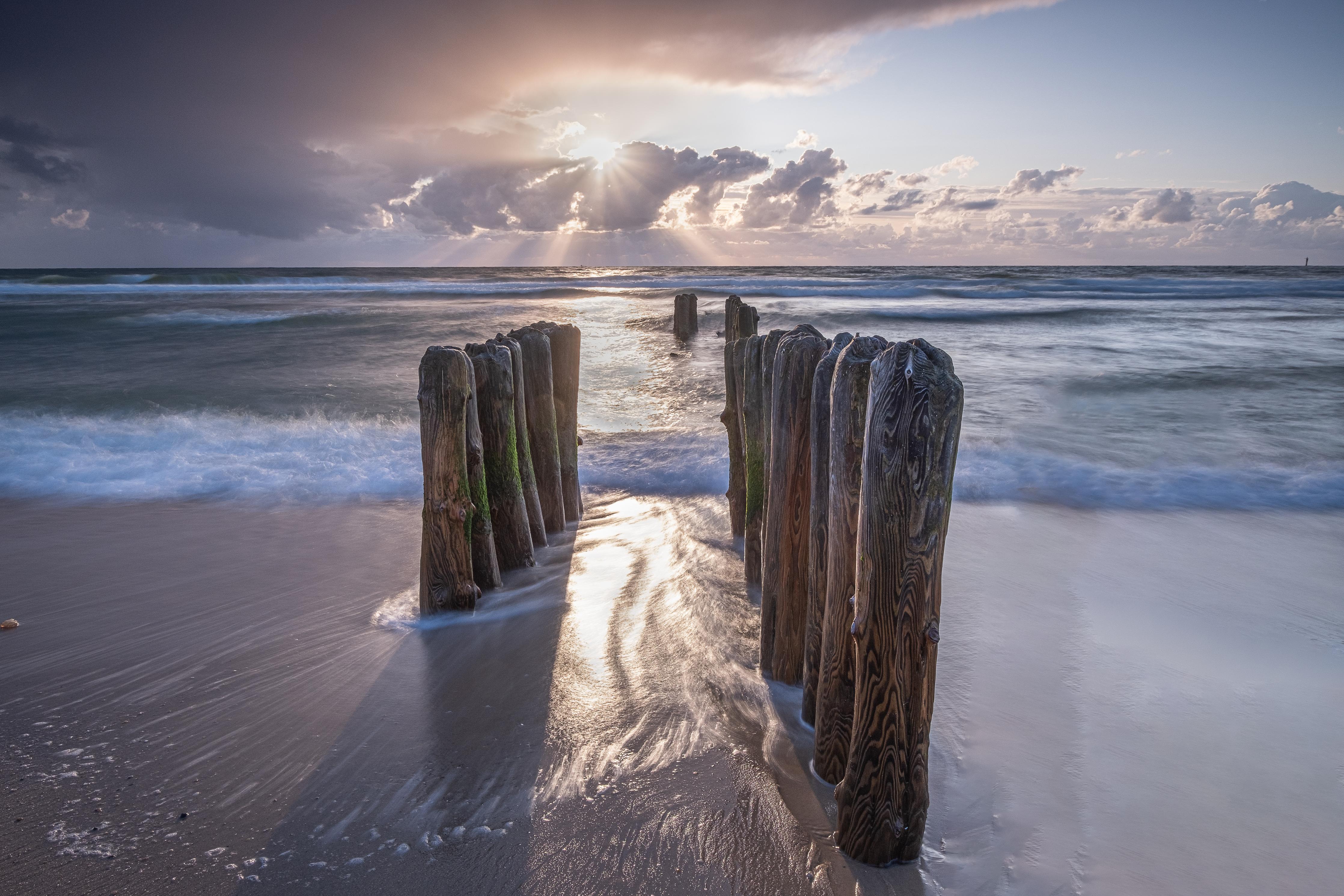 Duschrückwand-Wunderschöne Buhnen auf Sylt