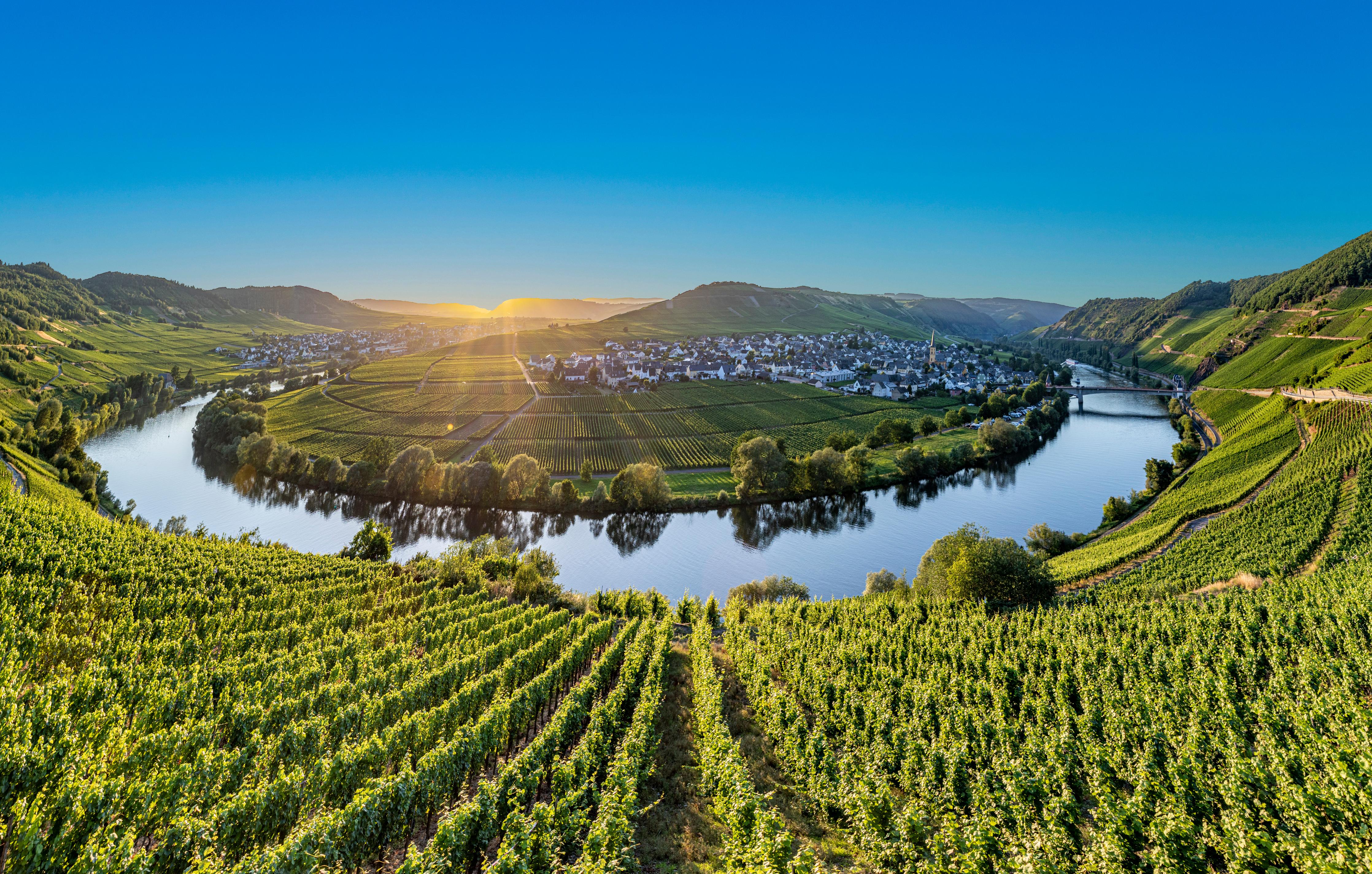 Duschrückwand-Wunderschöne Landschaft in Leiwen, Deutschland