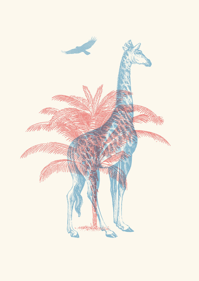 Duschrückwand - Zeichnung einer Giraffe - Moderne Kunst