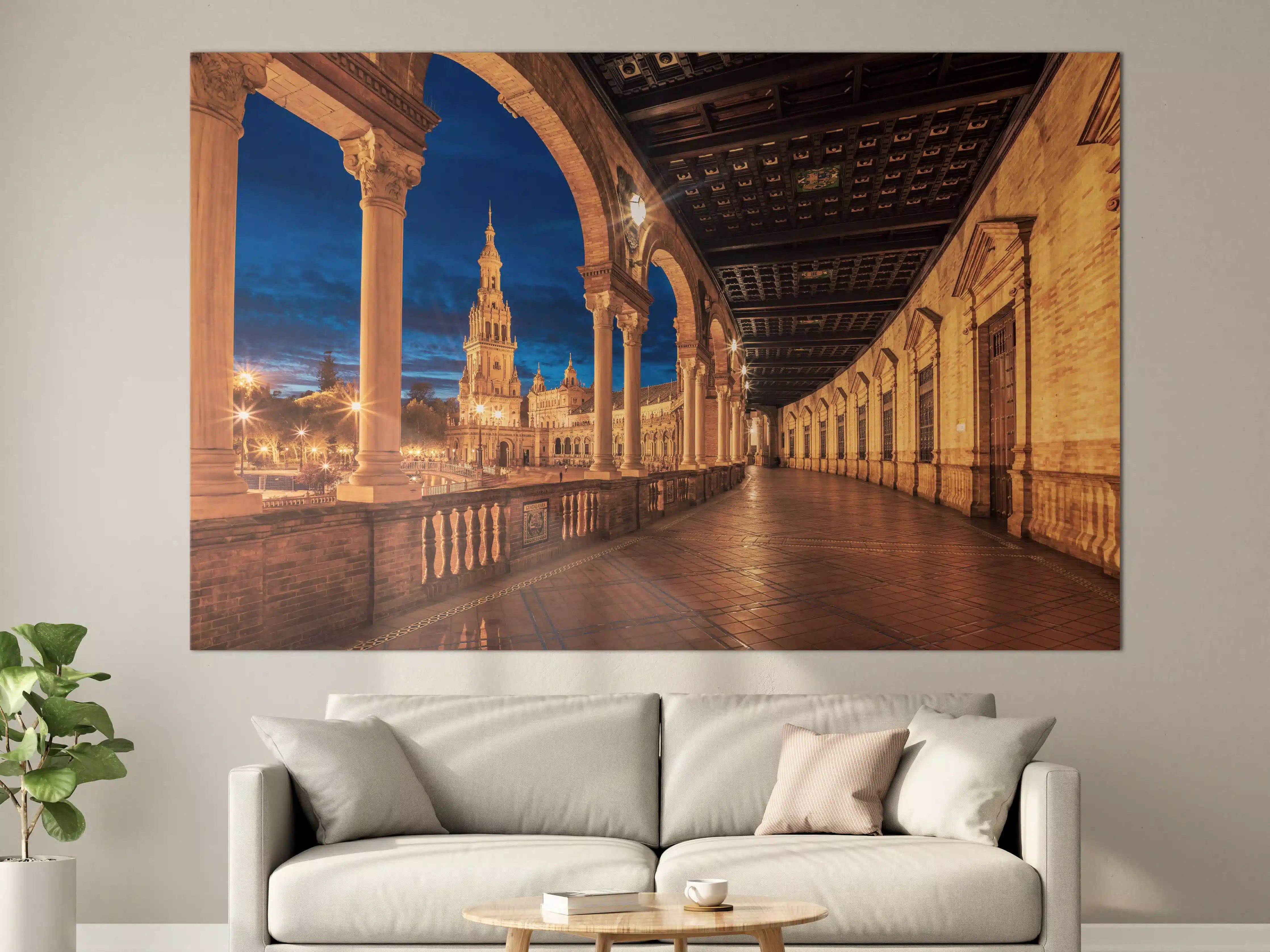 Große Wandbilder -  Plaza de Espana con Sevilla - Spanien