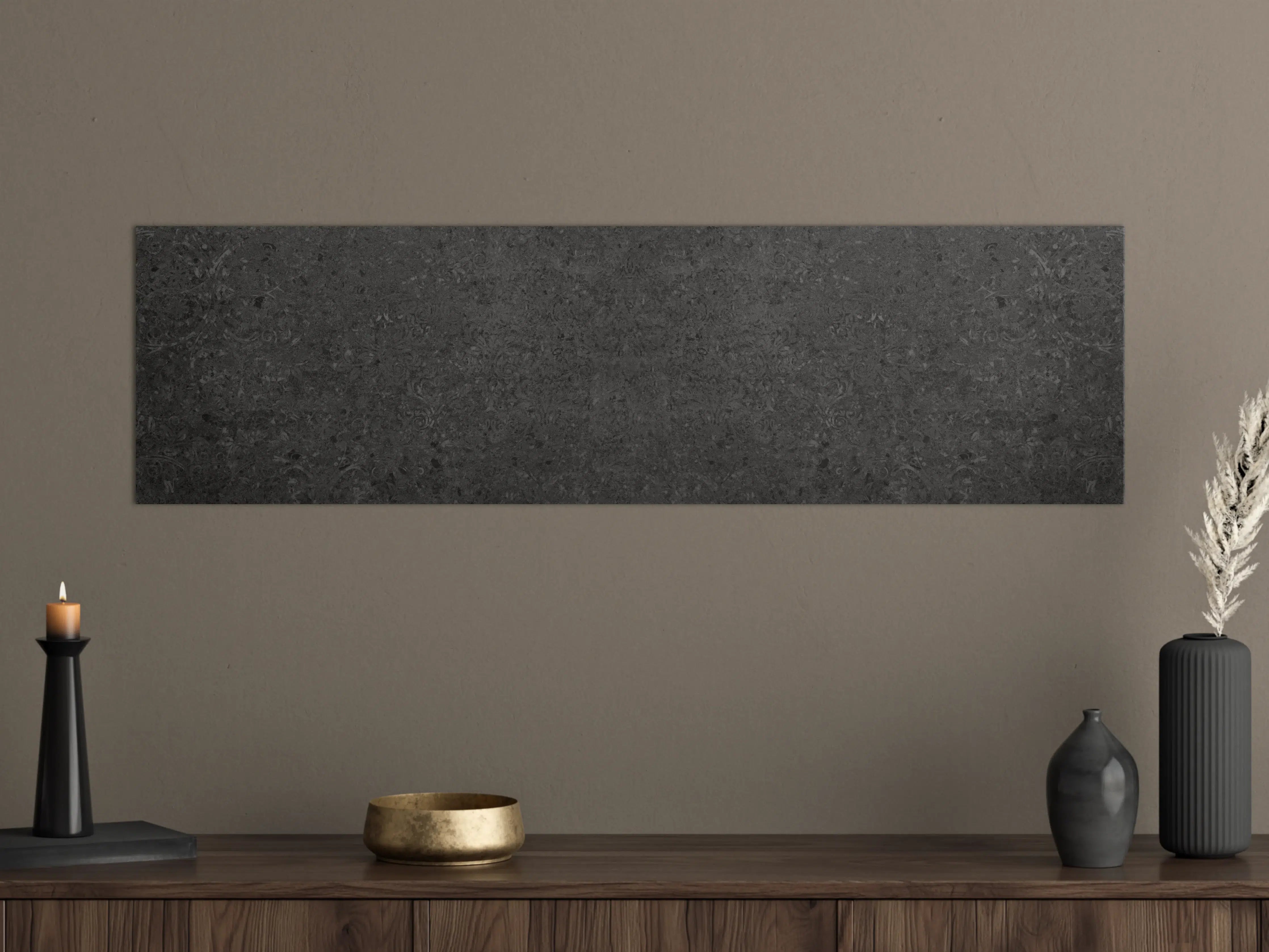 Große Wandbilder -  Scwarze Fliesen mit Muster