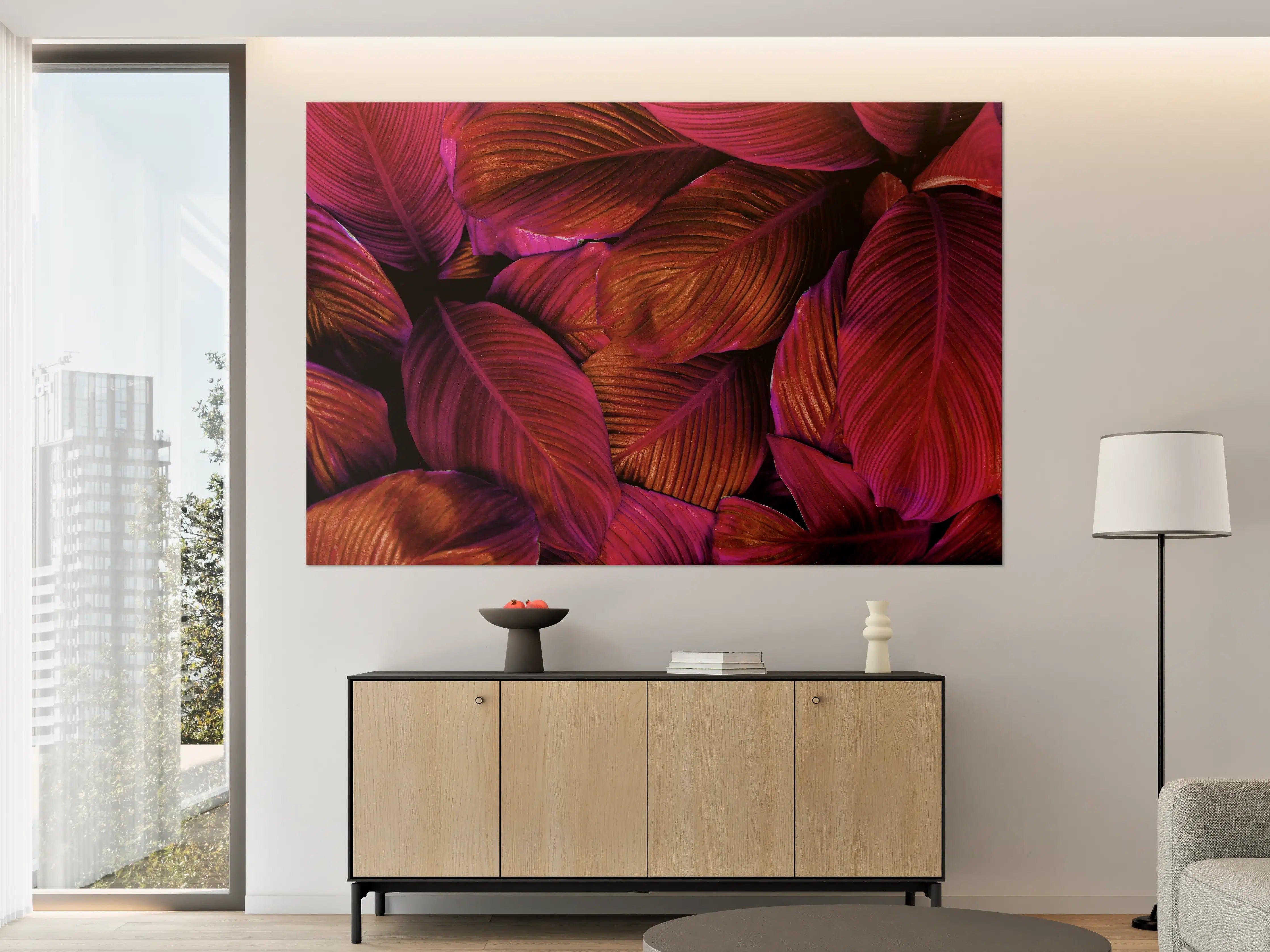 Große Wandbilder -  Spathiphyllum cannifolium - Rosa Blätter