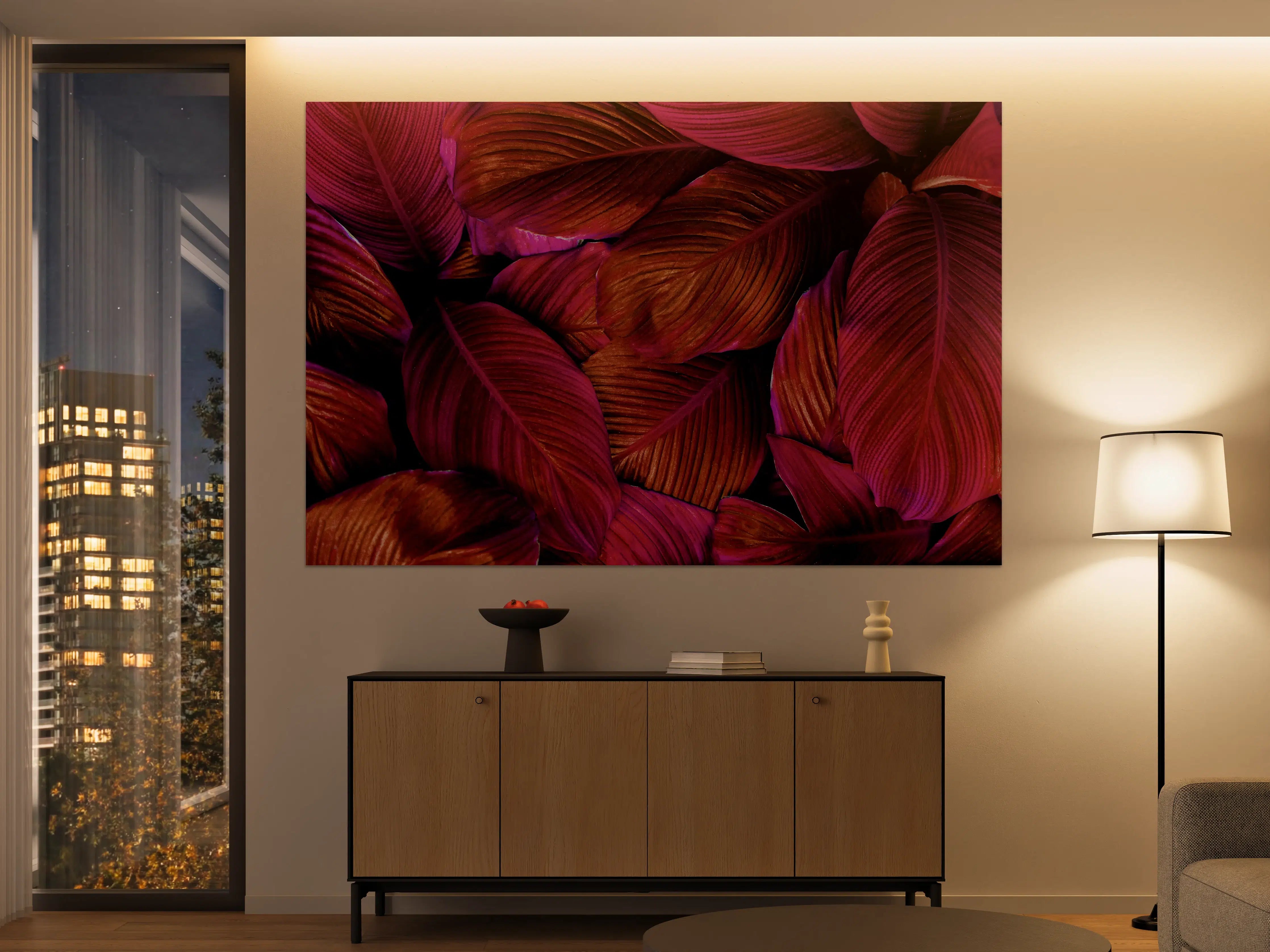 Große Wandbilder -  Spathiphyllum cannifolium - Rosa Blätter