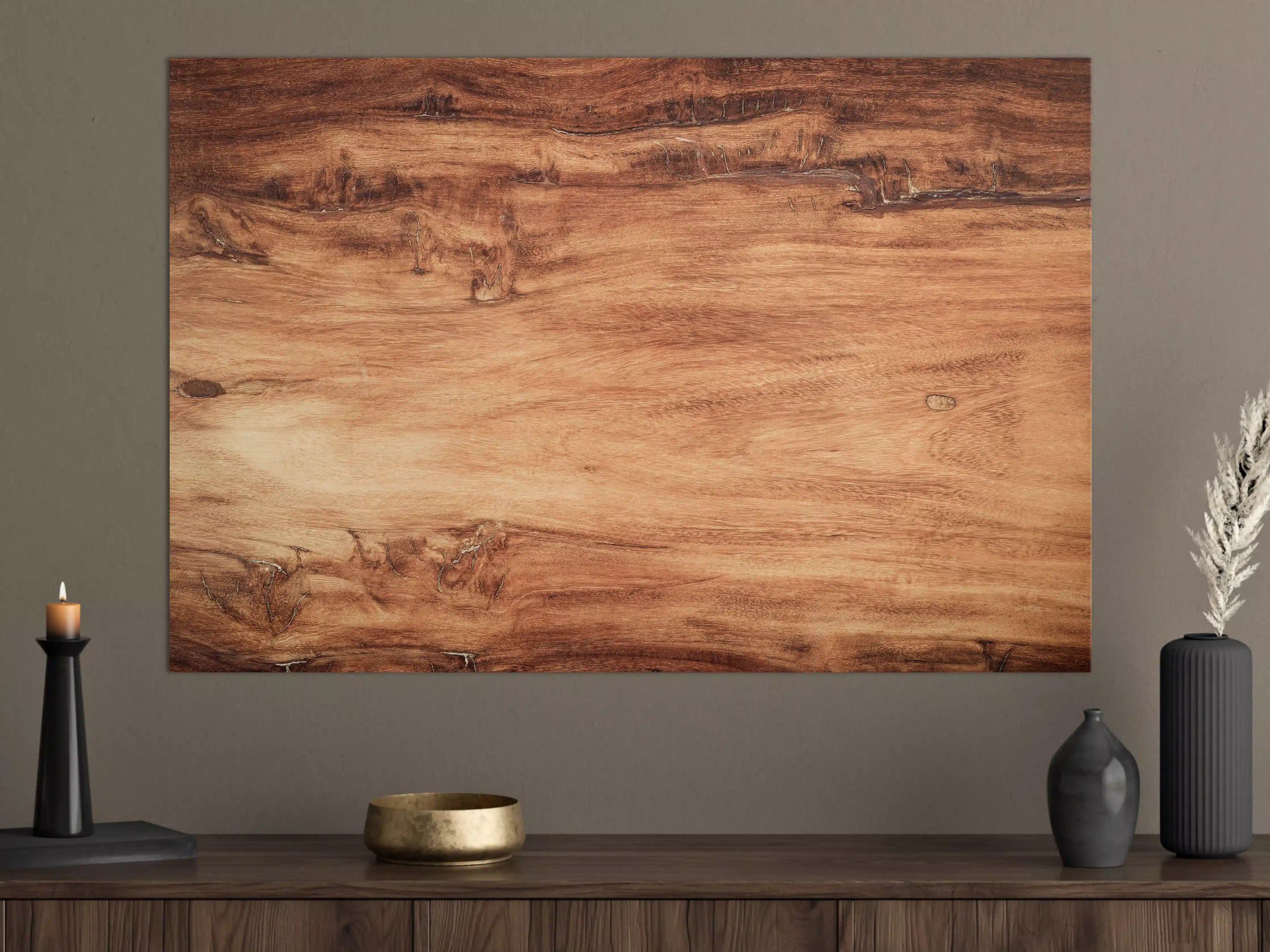 Große Wandbilder -  Teakholz mit natürlichem Muster