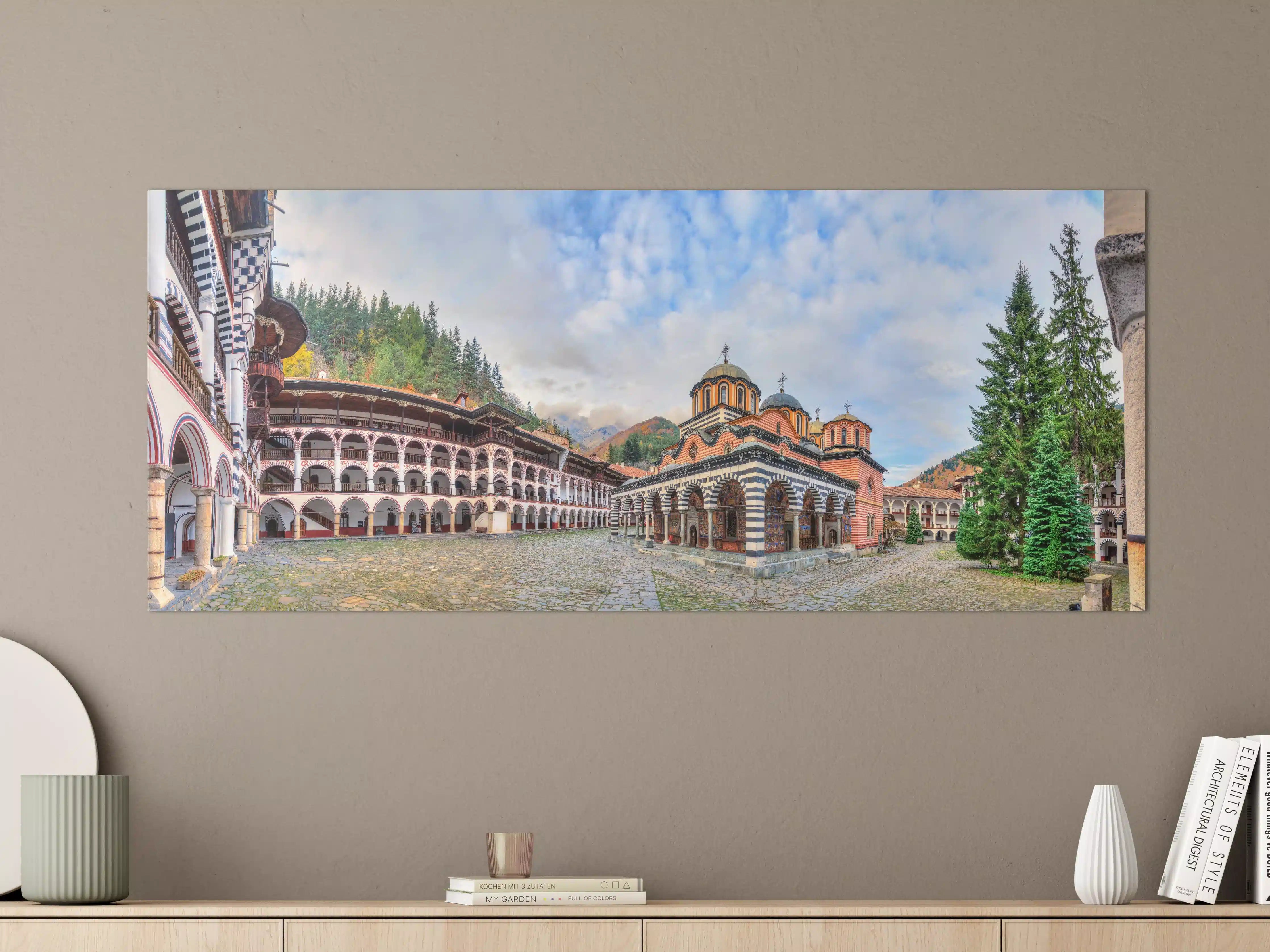 Große Wandbilder -  Wunderschöner Panoramablick auf das Rila-Kloster