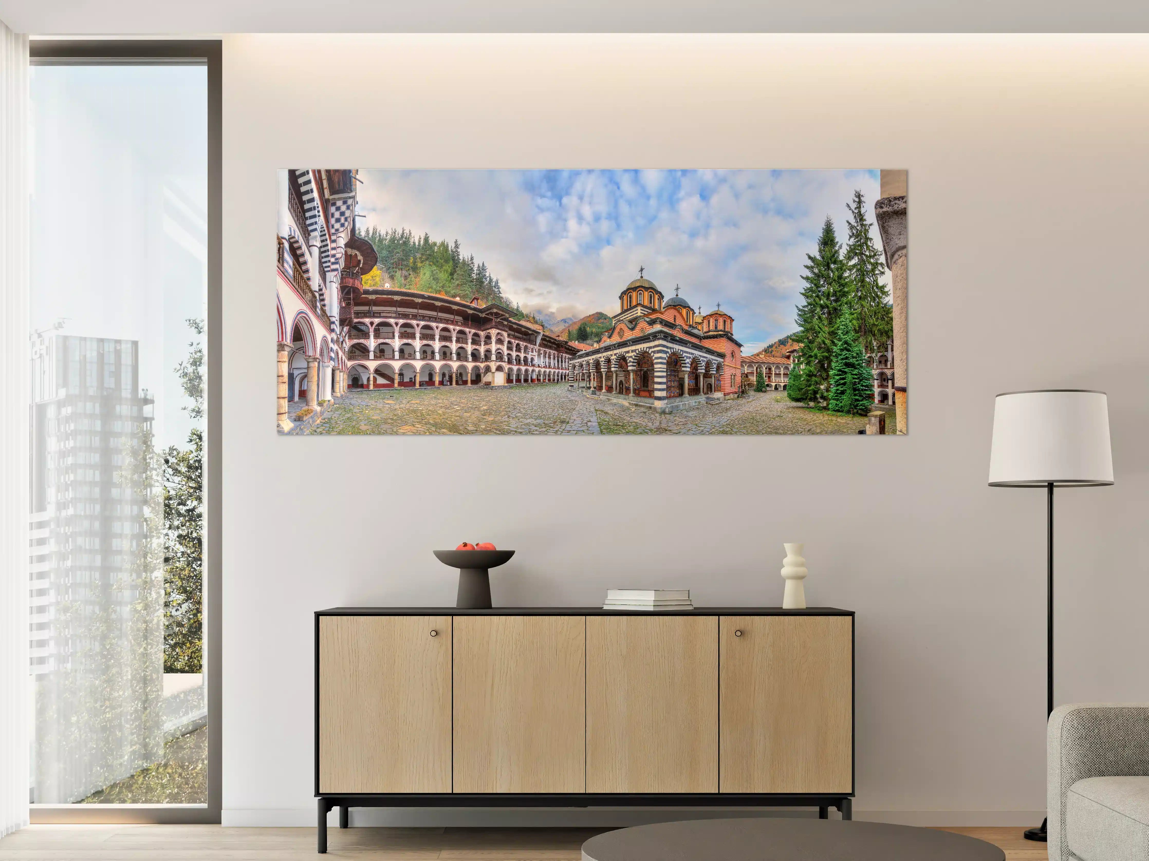 Große Wandbilder -  Wunderschöner Panoramablick auf das Rila-Kloster