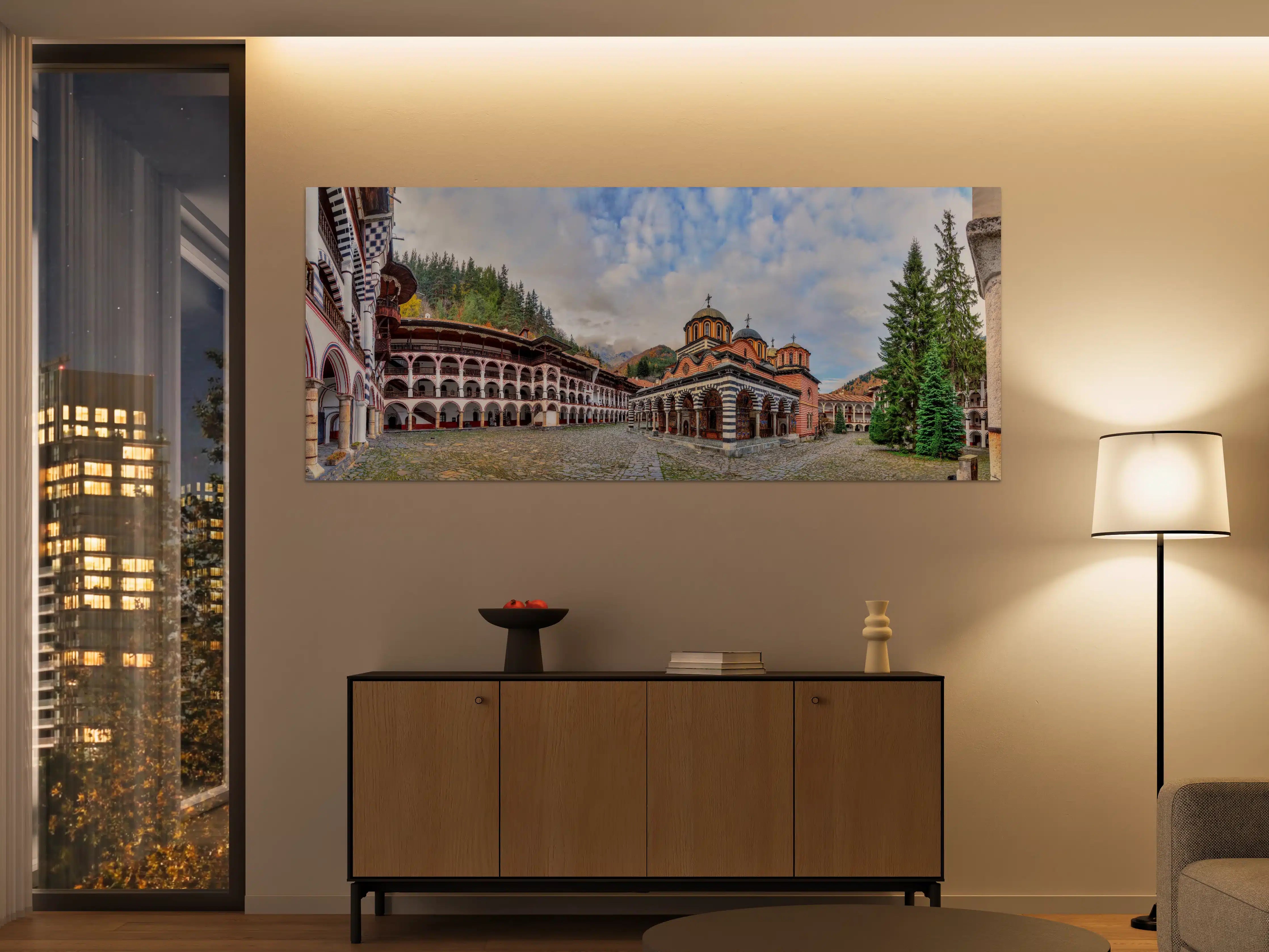 Große Wandbilder -  Wunderschöner Panoramablick auf das Rila-Kloster