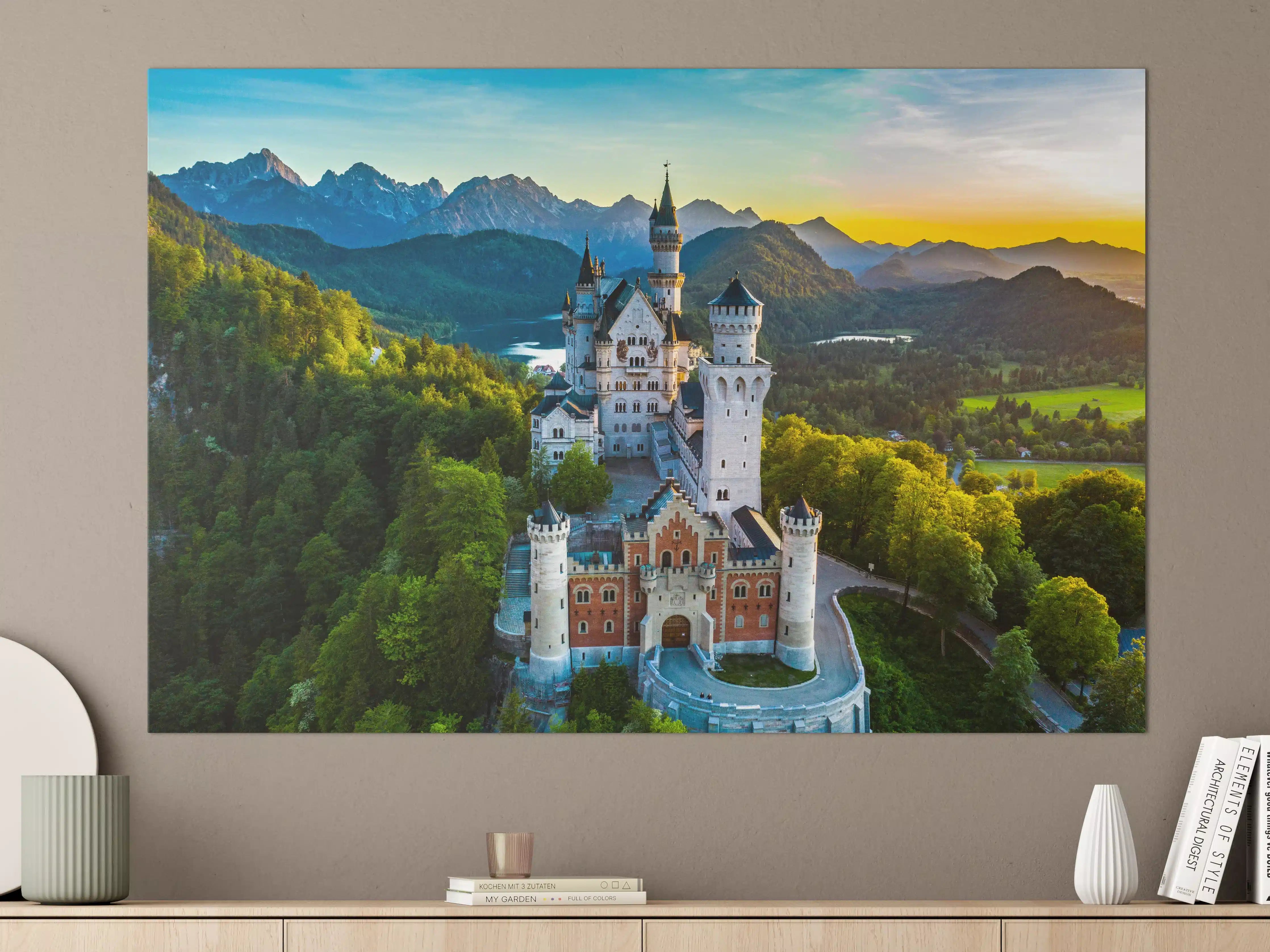 Große Wandbilder -  glanzvolles Märchenschloss Neuschwanstein