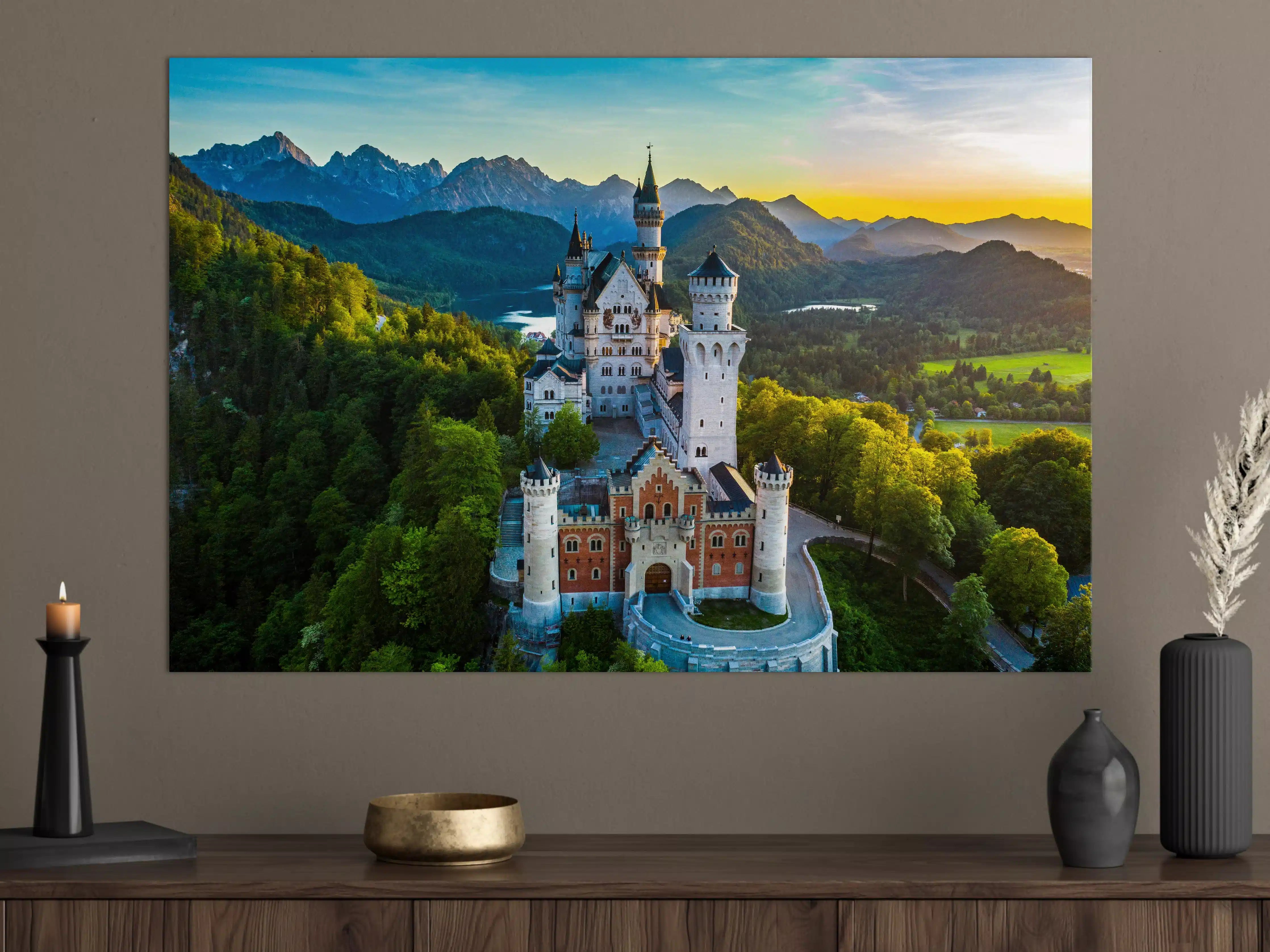 Große Wandbilder -  glanzvolles Märchenschloss Neuschwanstein