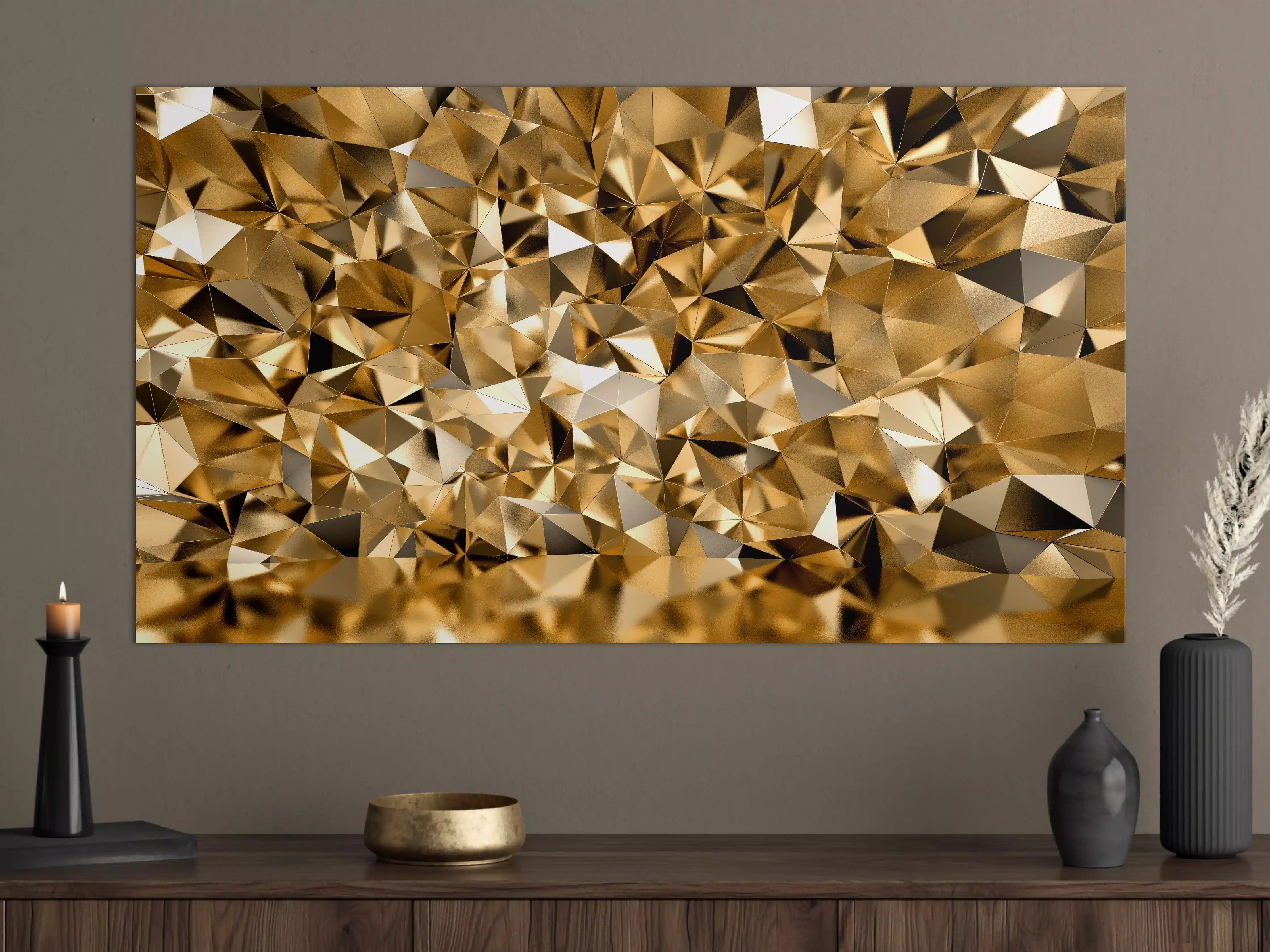 Große Wandbilder - 3D Illustration - Goldenes Design